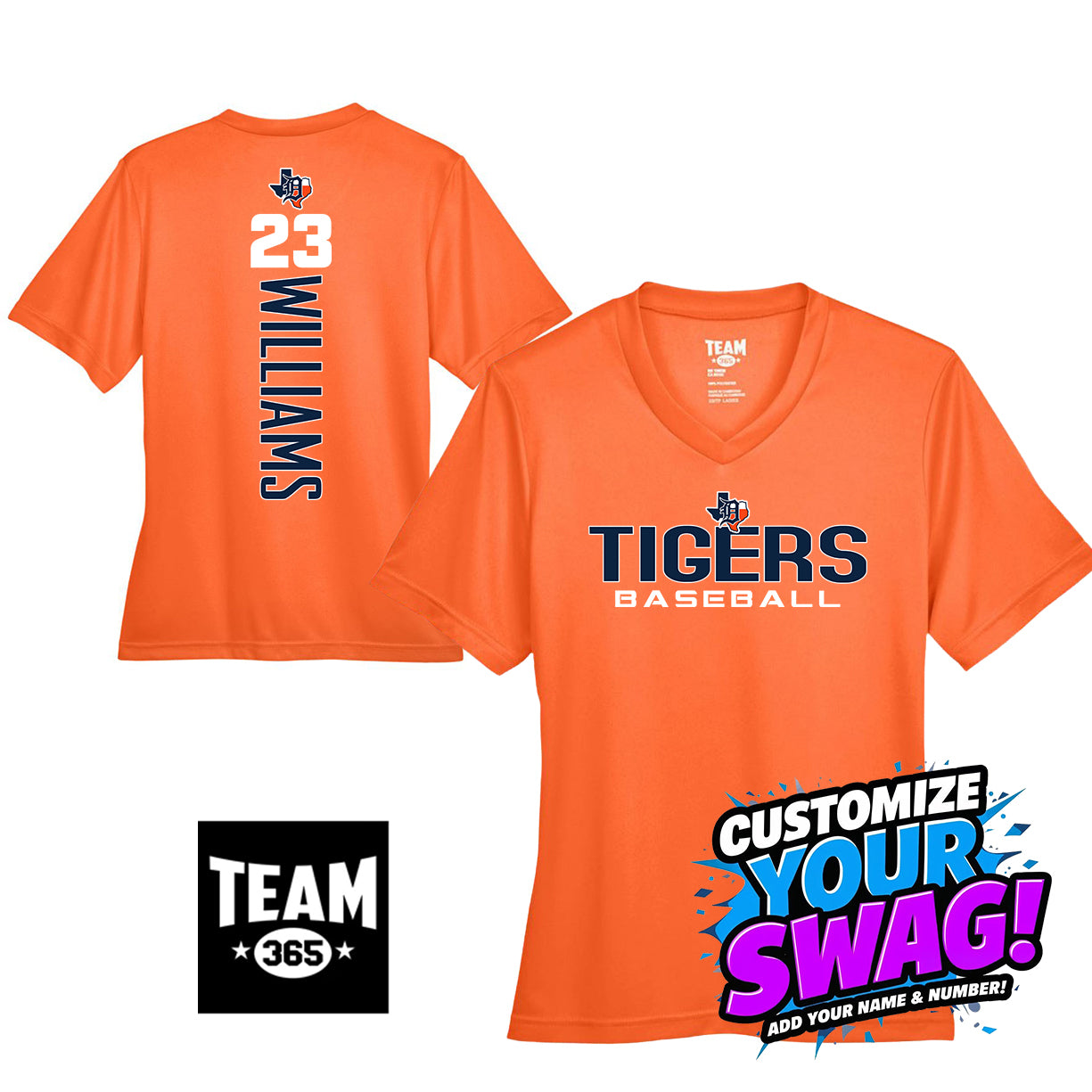 GAME TIME - Team 365 TT11W Women's Zone Performance T-Shirt - Dallas Tigers Baseball