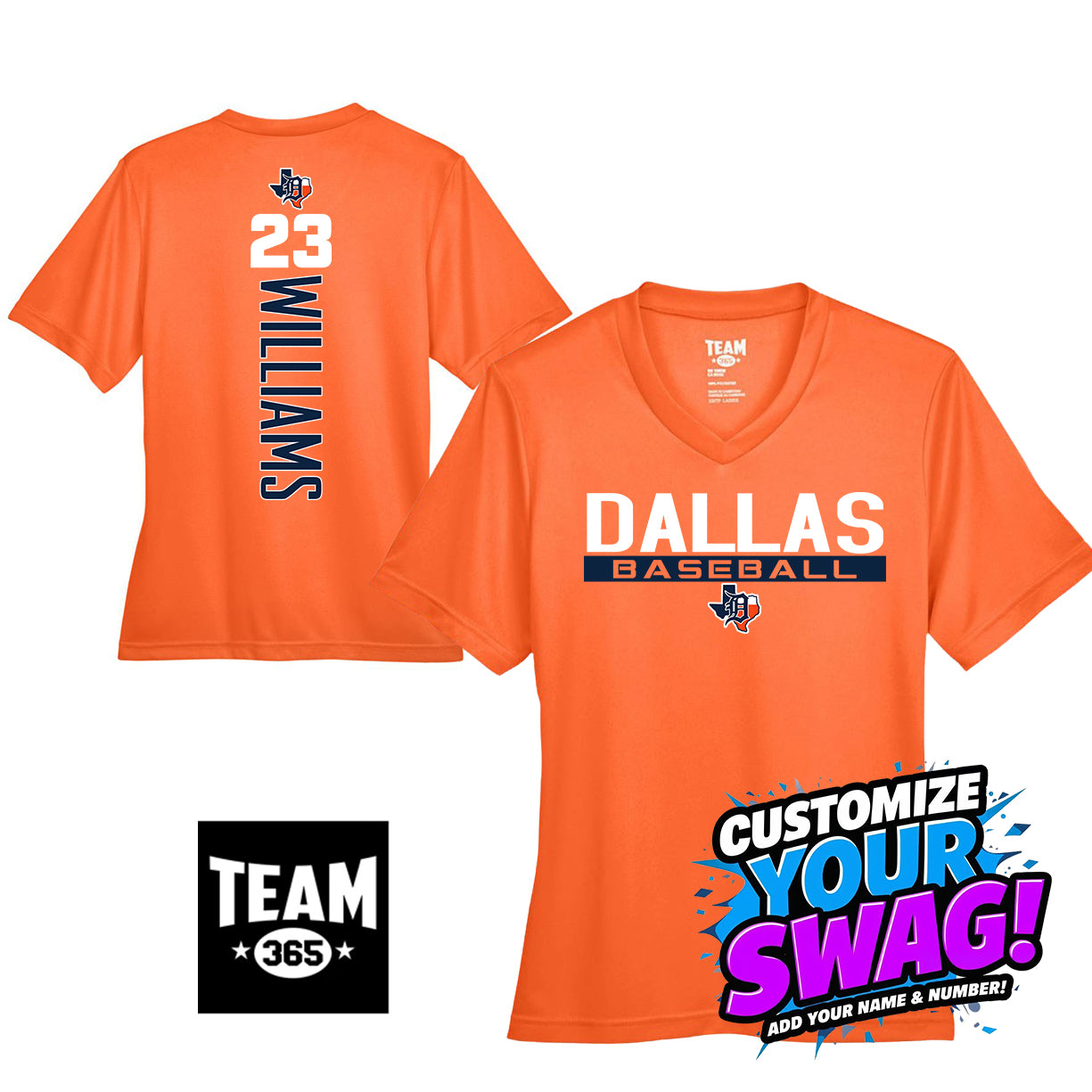 GAME TIME - Team 365 TT11W Women's Zone Performance T-Shirt - Dallas Tigers Baseball