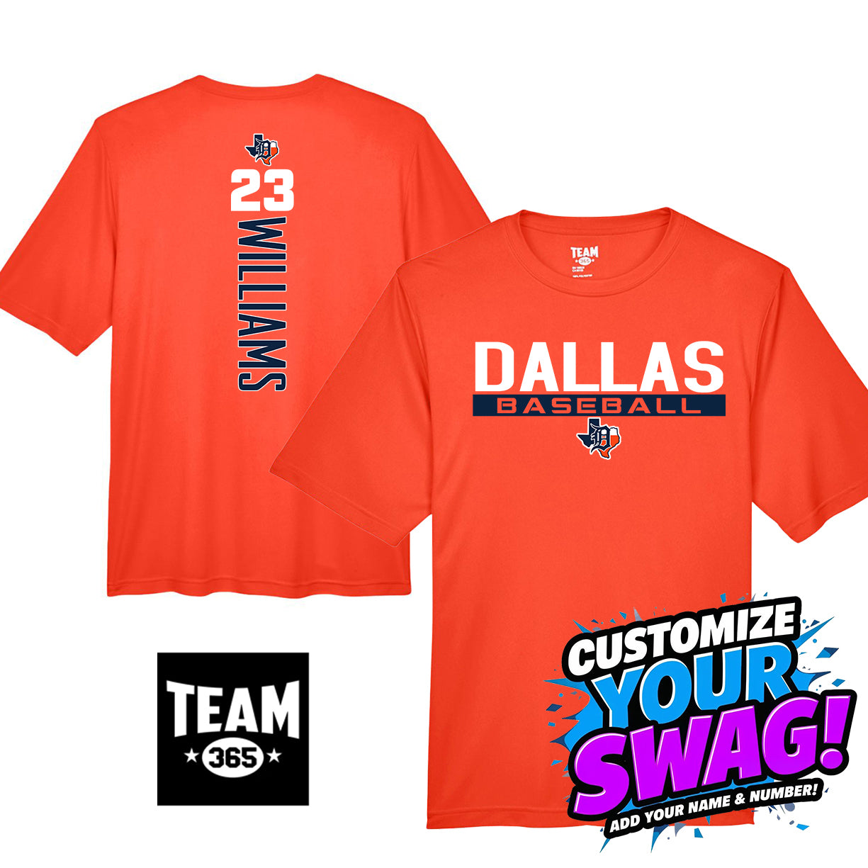 GAME TIME - Team 365 Youth & Men's Zone Performance T-Shirt - Dallas Tigers Baseball