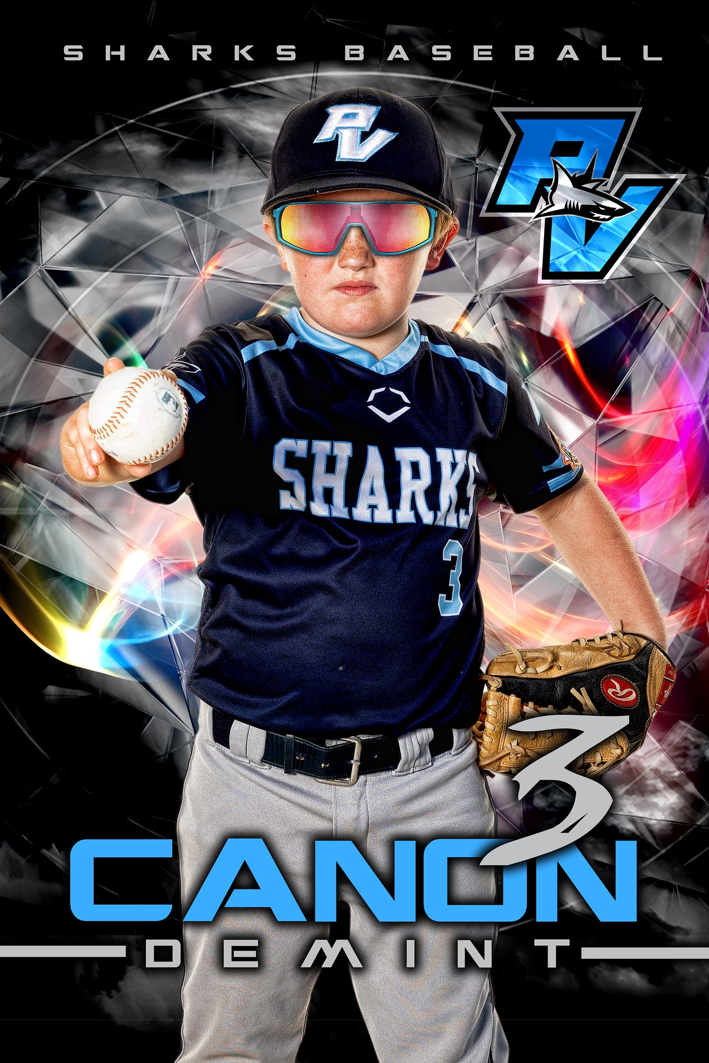 SPORTS POSTER/BANNER PHOTOSHOP TEMPLATE • PHOENIX RISING "CRACKED ICE"