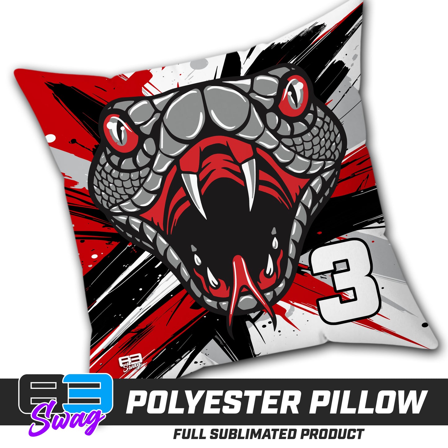Double Sided Polyester Square Pillow - Black Creek Cottonmouths