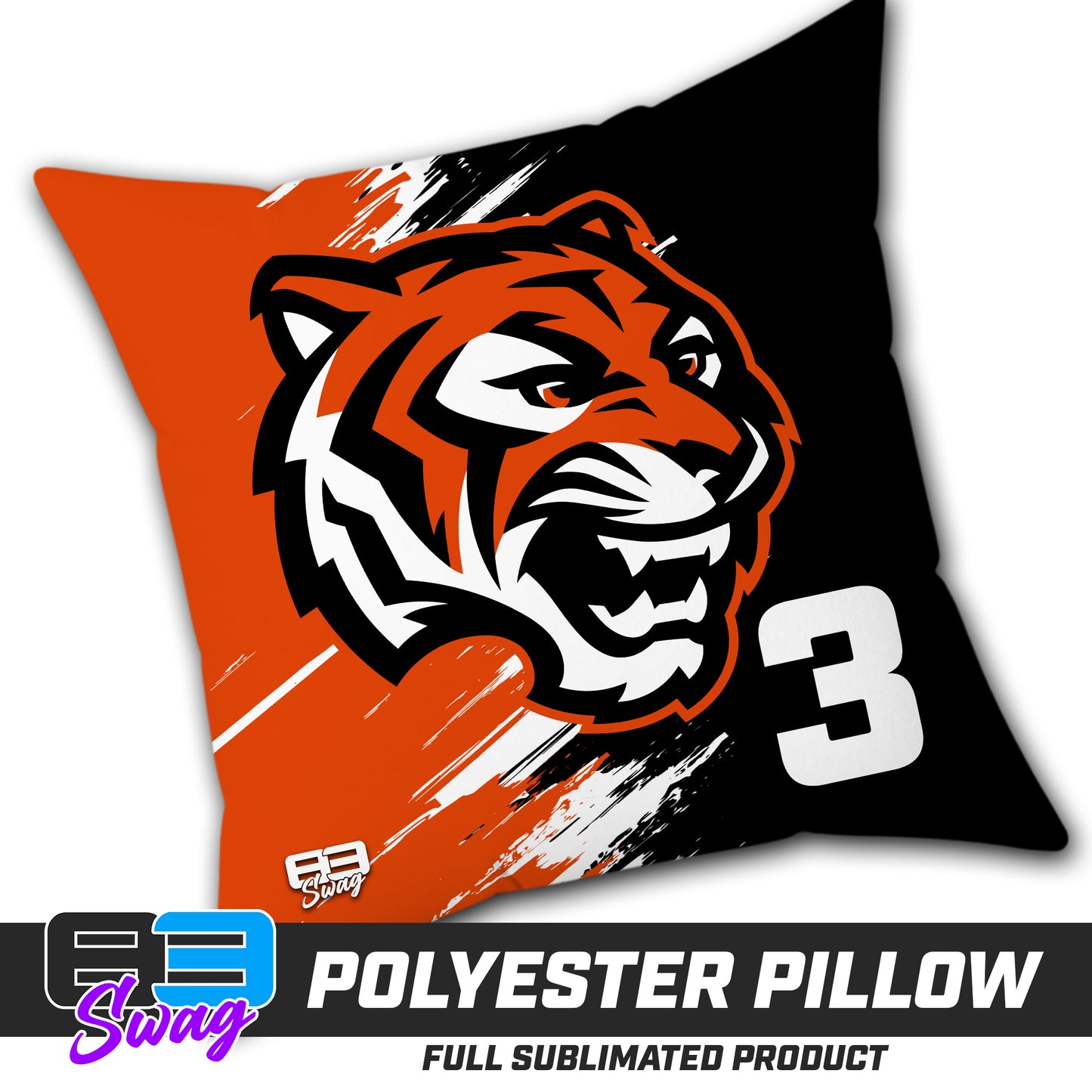 Double Sided Polyester Square Pillow - Winter Park Tigers