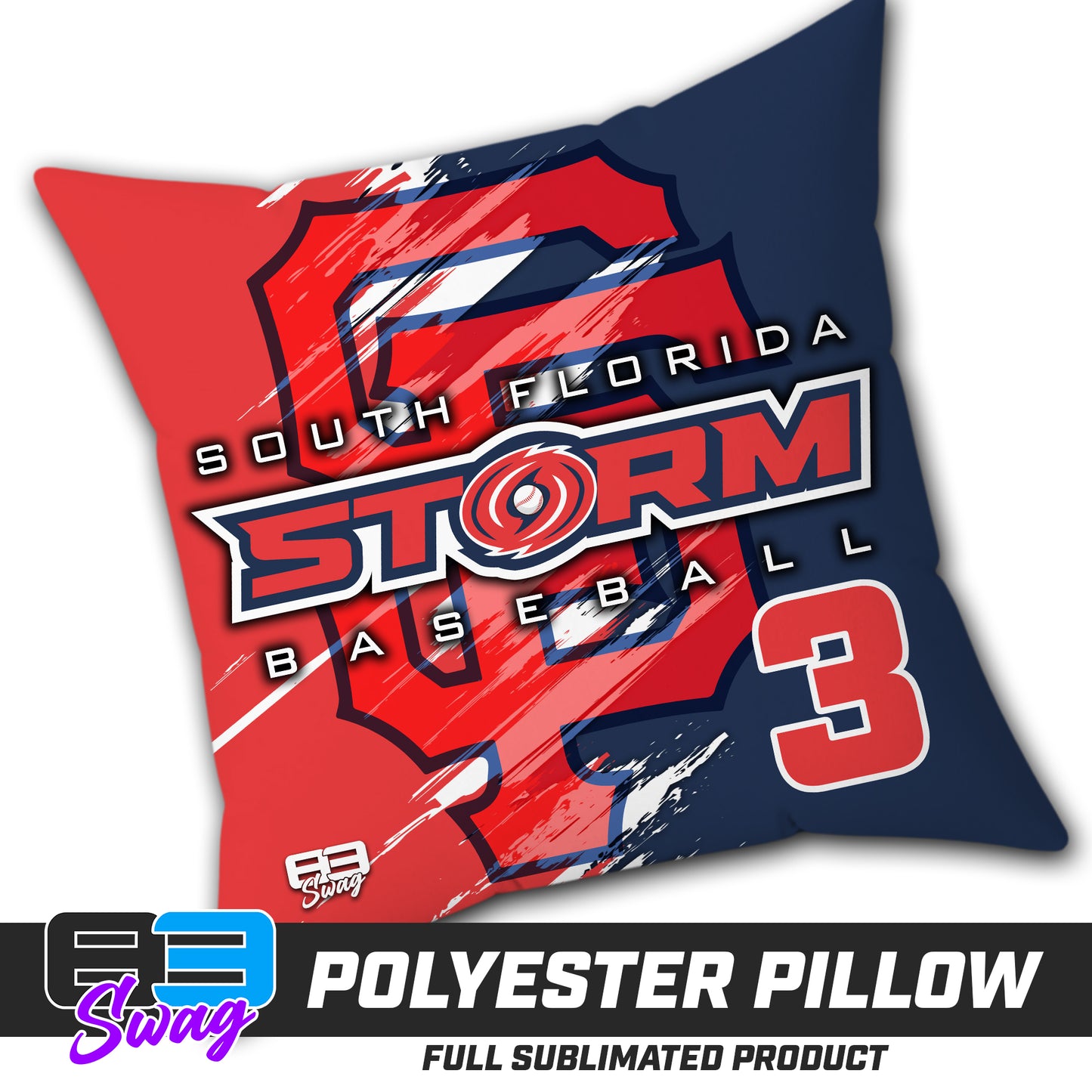 Double Sided Polyester Square Pillow - South Florida Storm