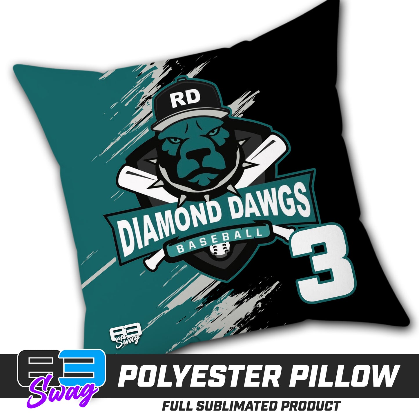 Double Sided Polyester Square Pillow - Diamond Dawgs
