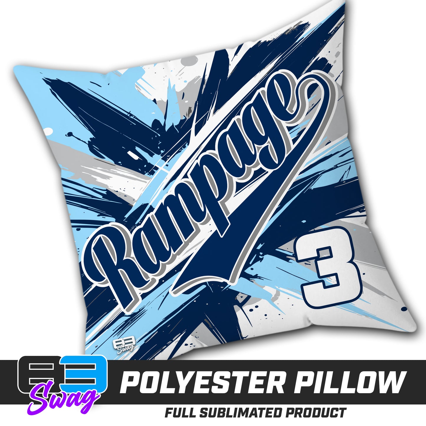 Double Sided Polyester Square Pillow - Mississippi Rampage 2030 Softball V.26