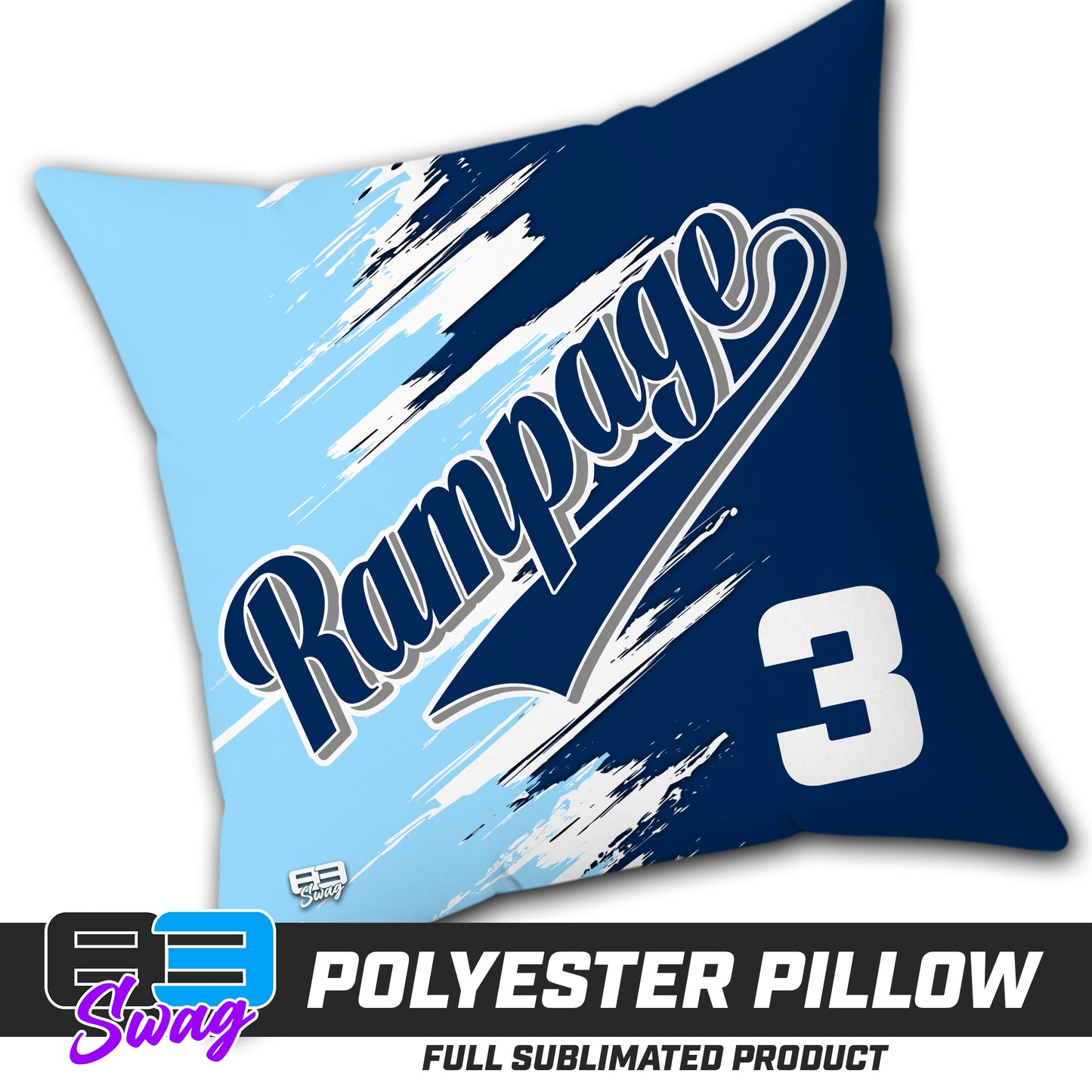 Double Sided Polyester Square Pillow - Mississippi Rampage 2030 Softball