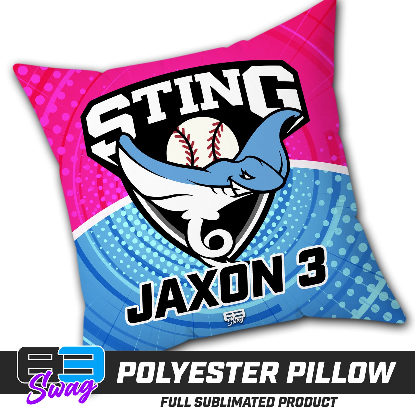 CUSTOM - Double Sided Polyester Square Pillow - Southwest Sting Baseball