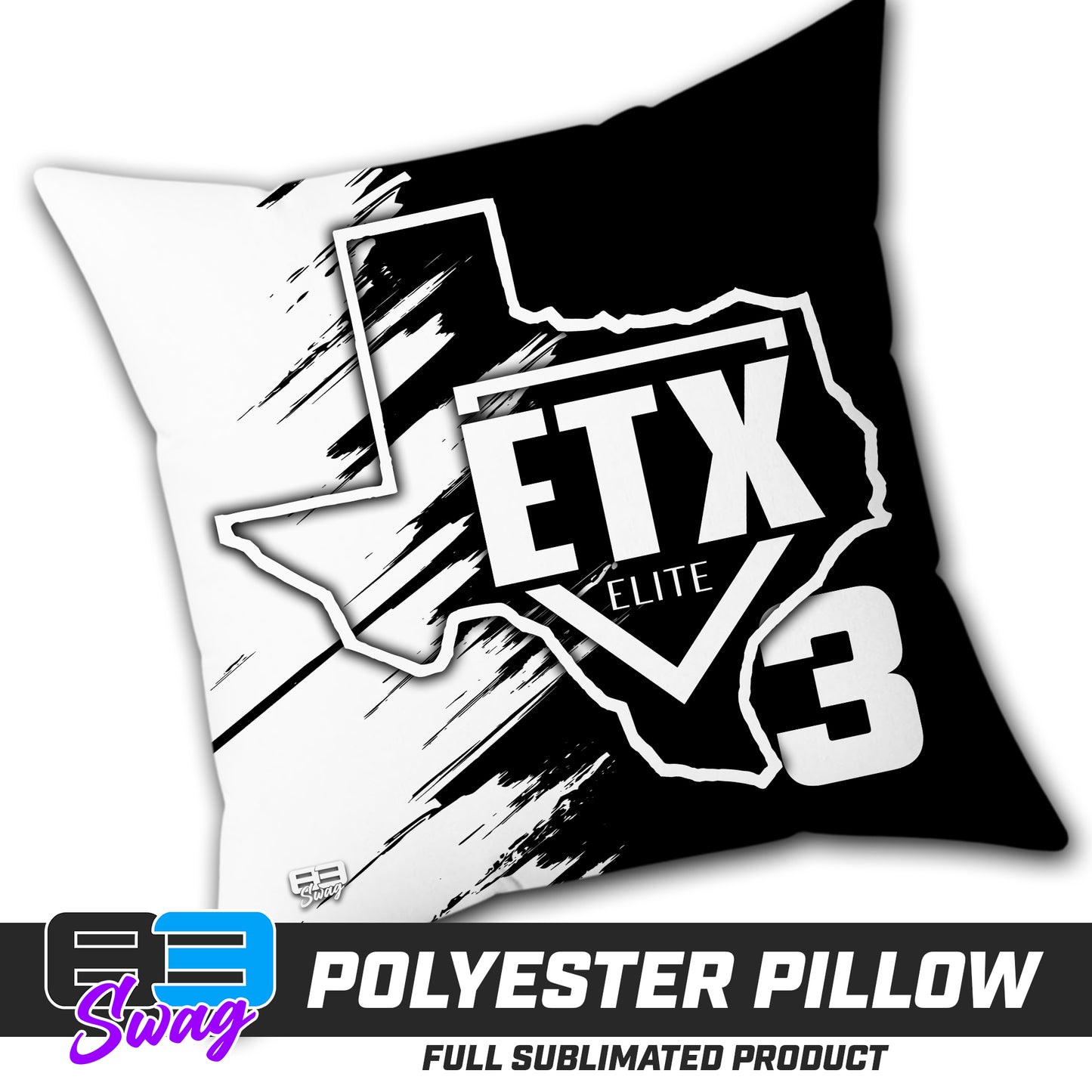 Double Sided Polyester Square Pillow - ETX Elite Softball