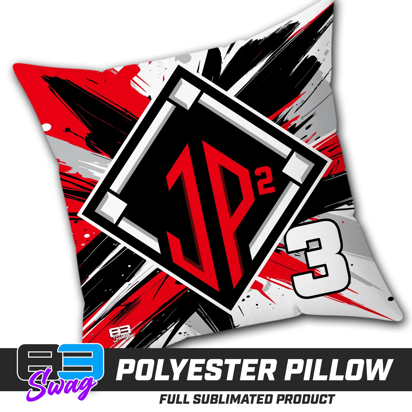 Double Sided Polyester Square Pillow - JP2 Sports Baseball
