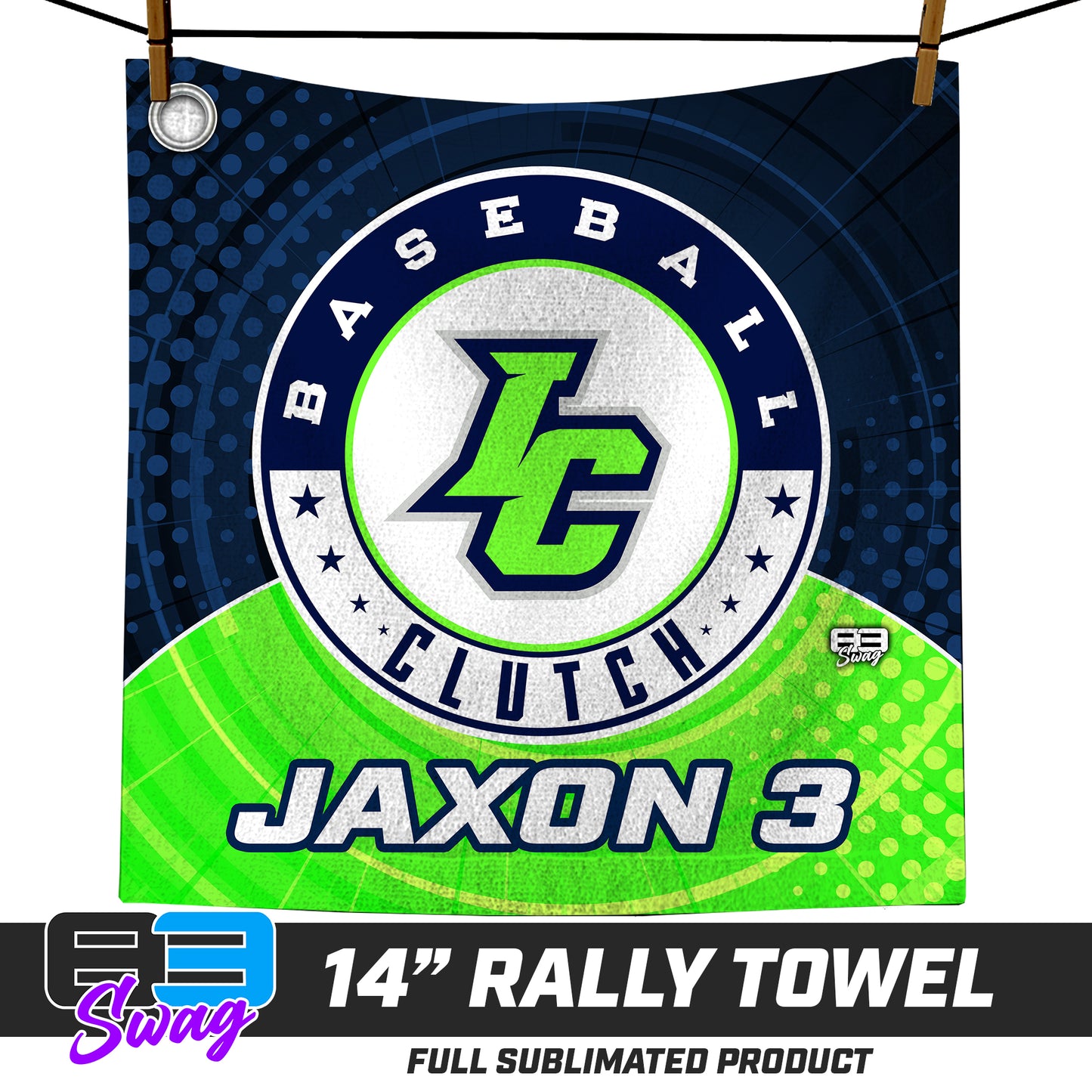 CUSTOM - 14"x14" Rally Towel - Indy Clutch Baseball