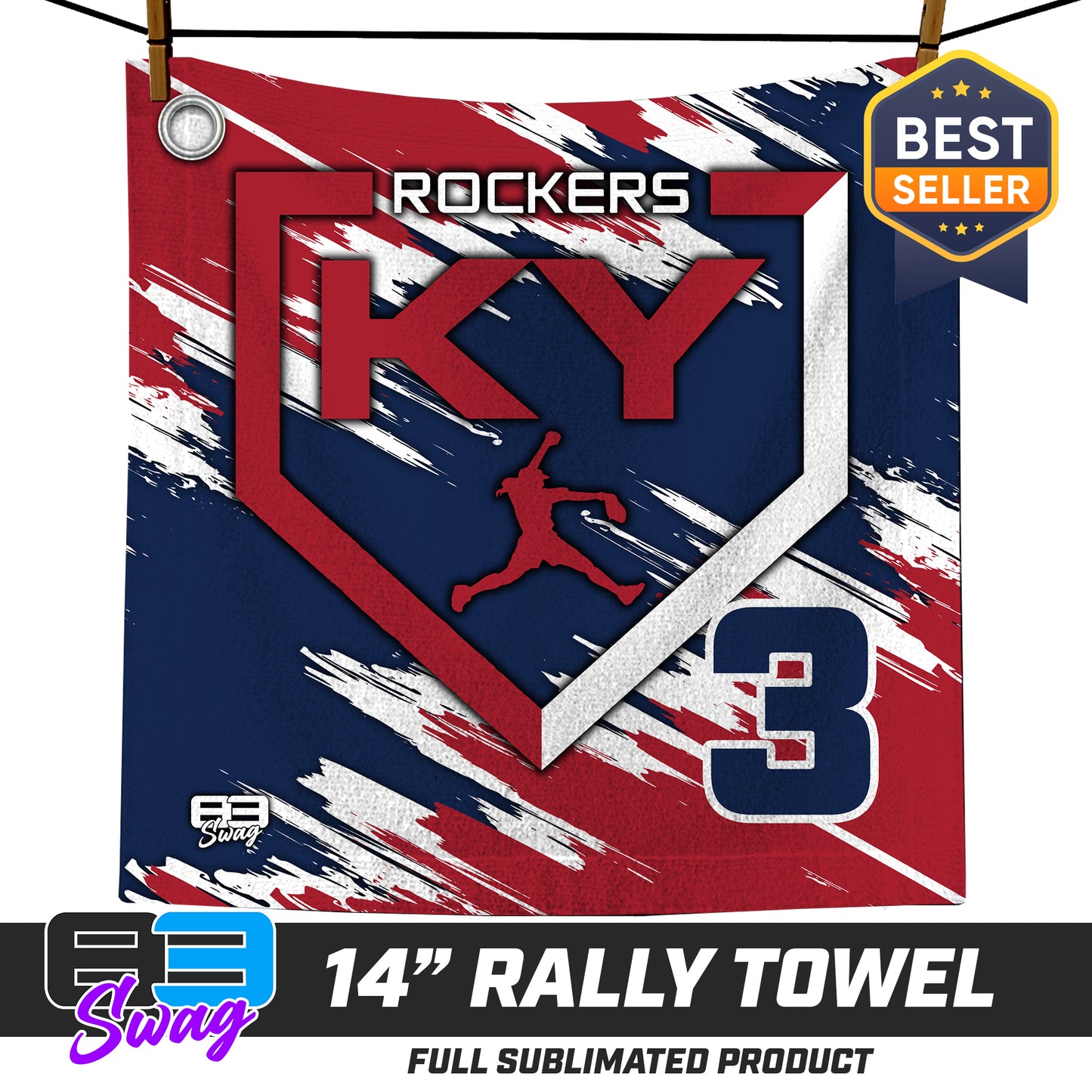 14"x14" Rally Towel - KY Rockers Softball