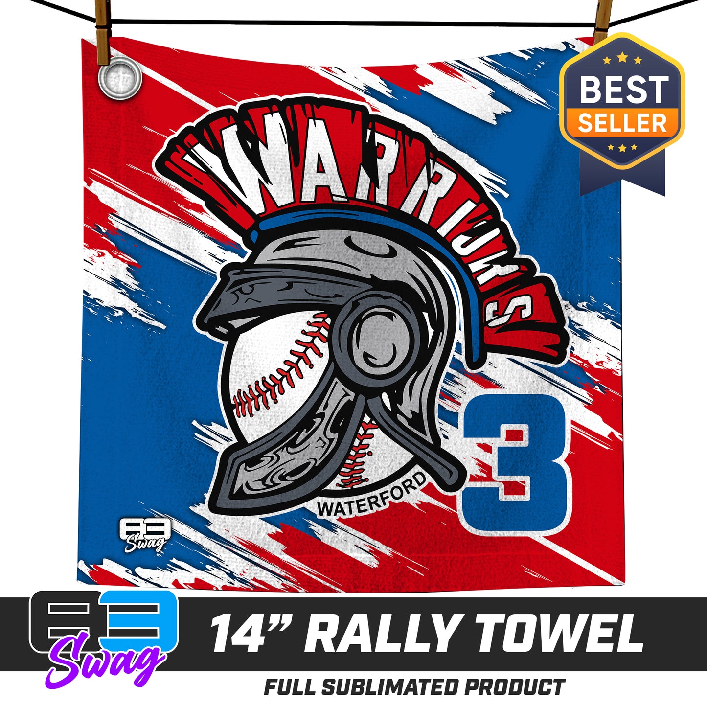 14"x14" Rally Towel - Waterford Warriors - 2024 Fall Edition