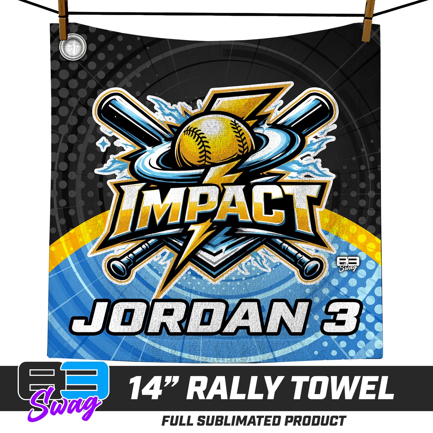 CUSTOM - 14"x14" Rally Towel - Impact Softball - Massachusetts