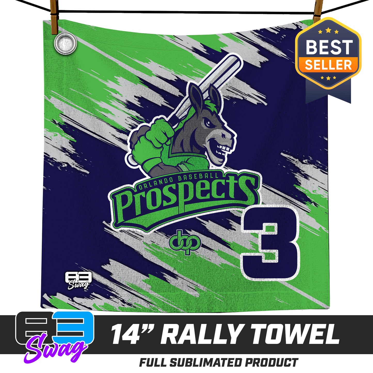 14"x14" Rally Towel - Orlando Baseball Prospects - Swamp Donkeys