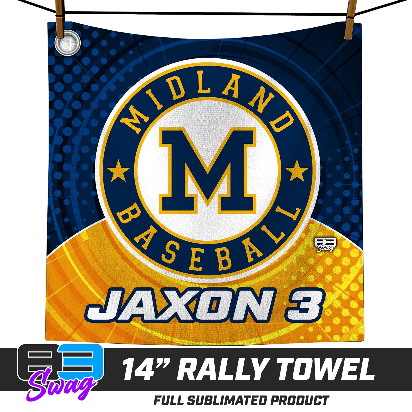 CUSTOM - 14"x14" Rally Towel - Midland Baseball
