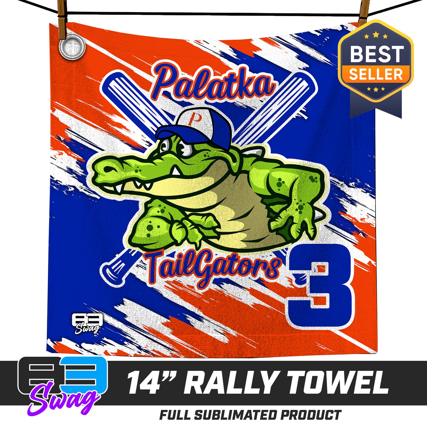 14"x14" Rally Towel - Palatka TailGators Baseball - 2024 FALL EDITION