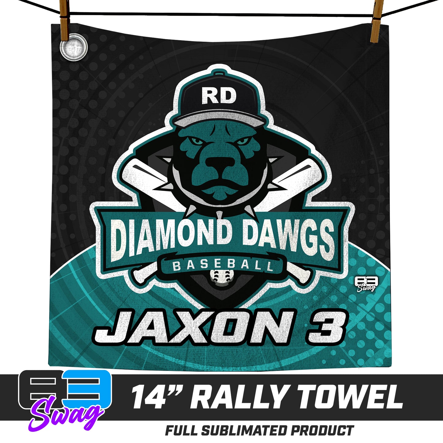 CUSTOM - 14"x14" Rally Towel - Diamond Dawgs Baseball
