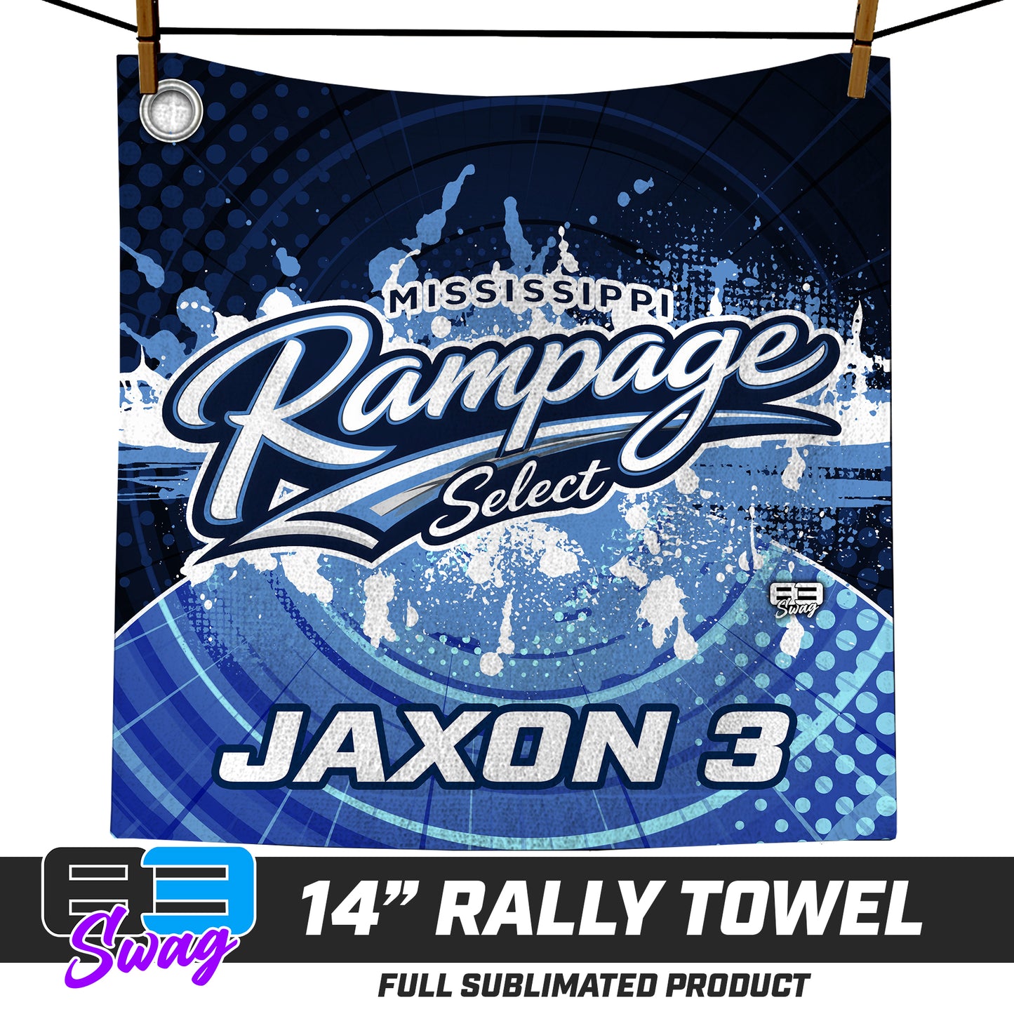 CUSTOM - 14"x14" Rally Towel - Mississippi Rampage Select Softball