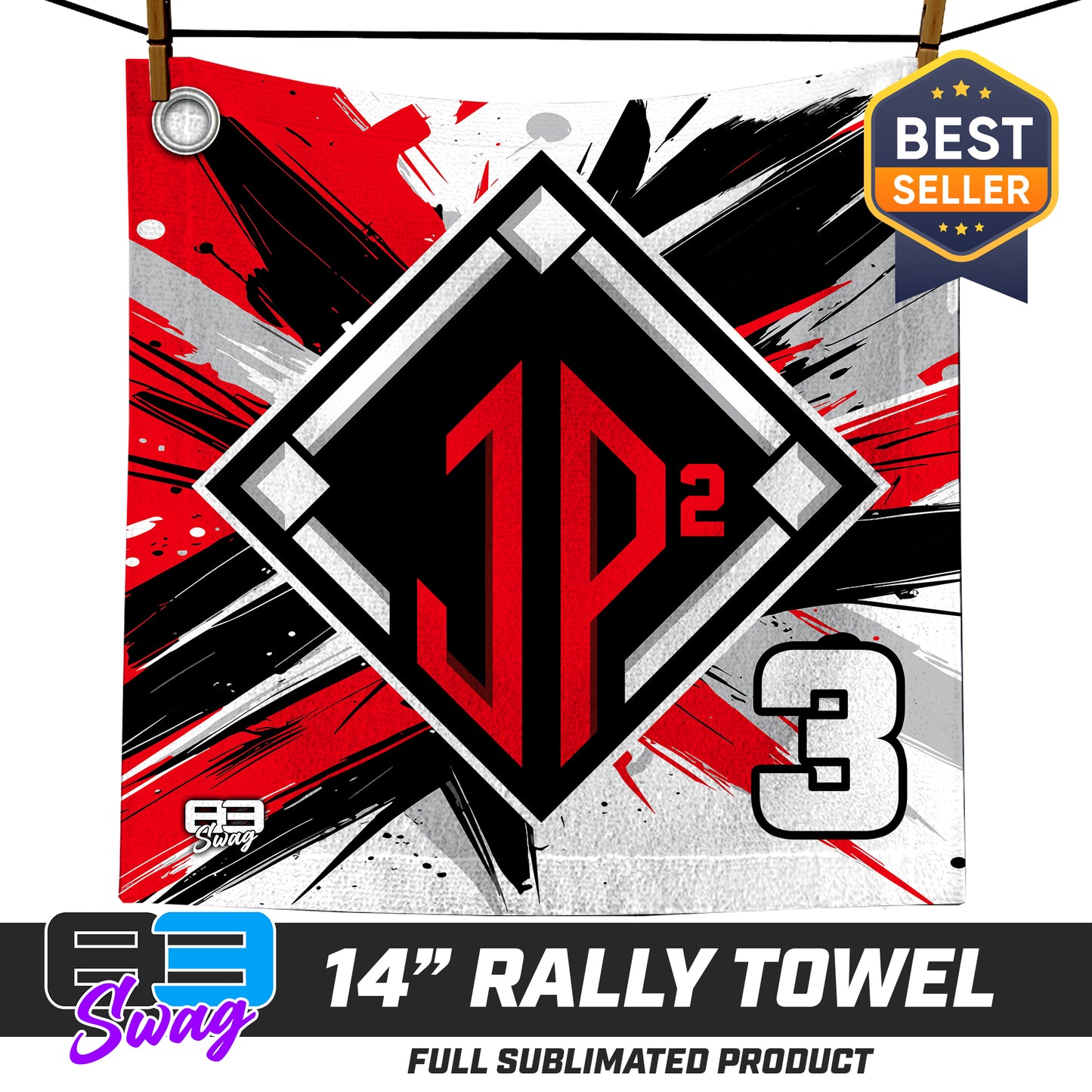 14"x14" Rally Towel - JP2 Sports Baseball