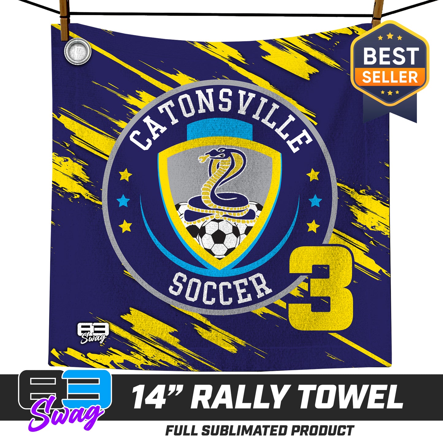 14"x14" Rally Towel - Catonsville Cobras Soccer