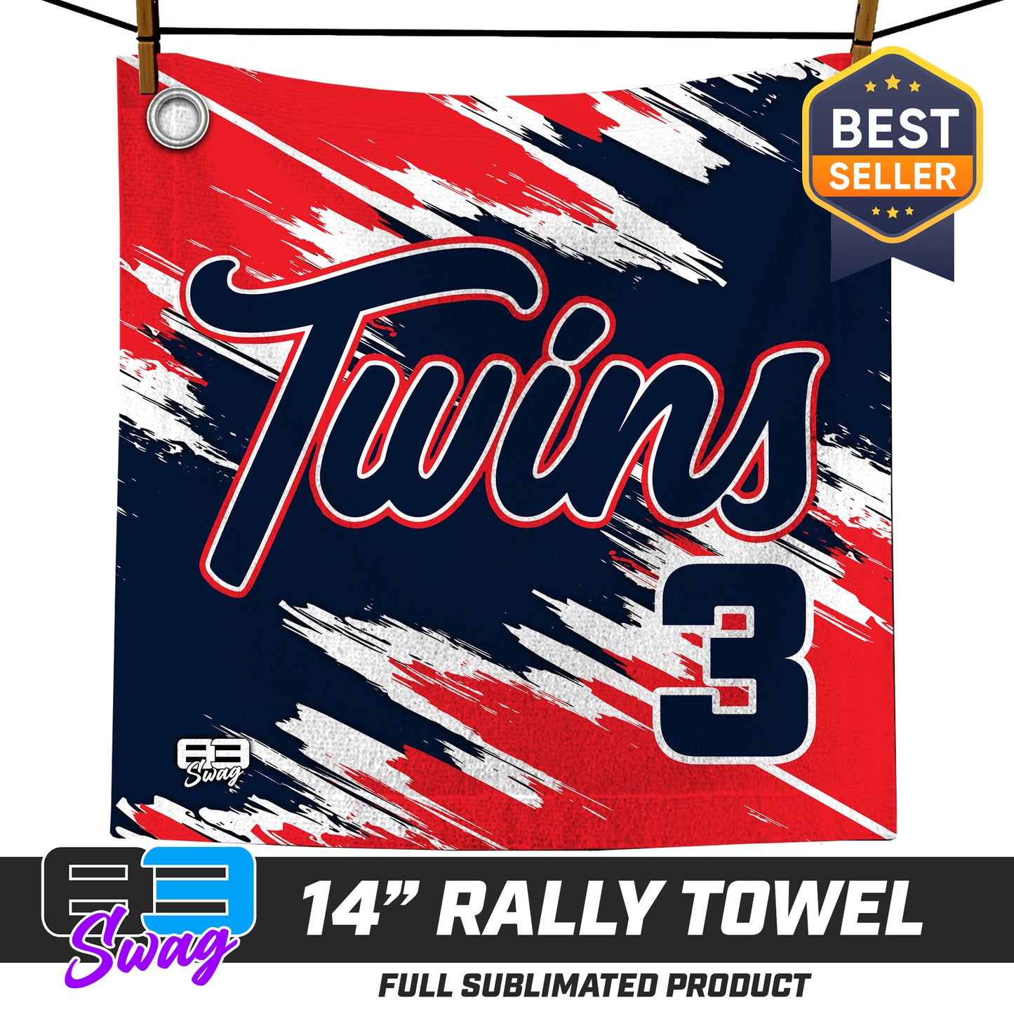 14"x14" Rally Towel - Town N Country Baseball