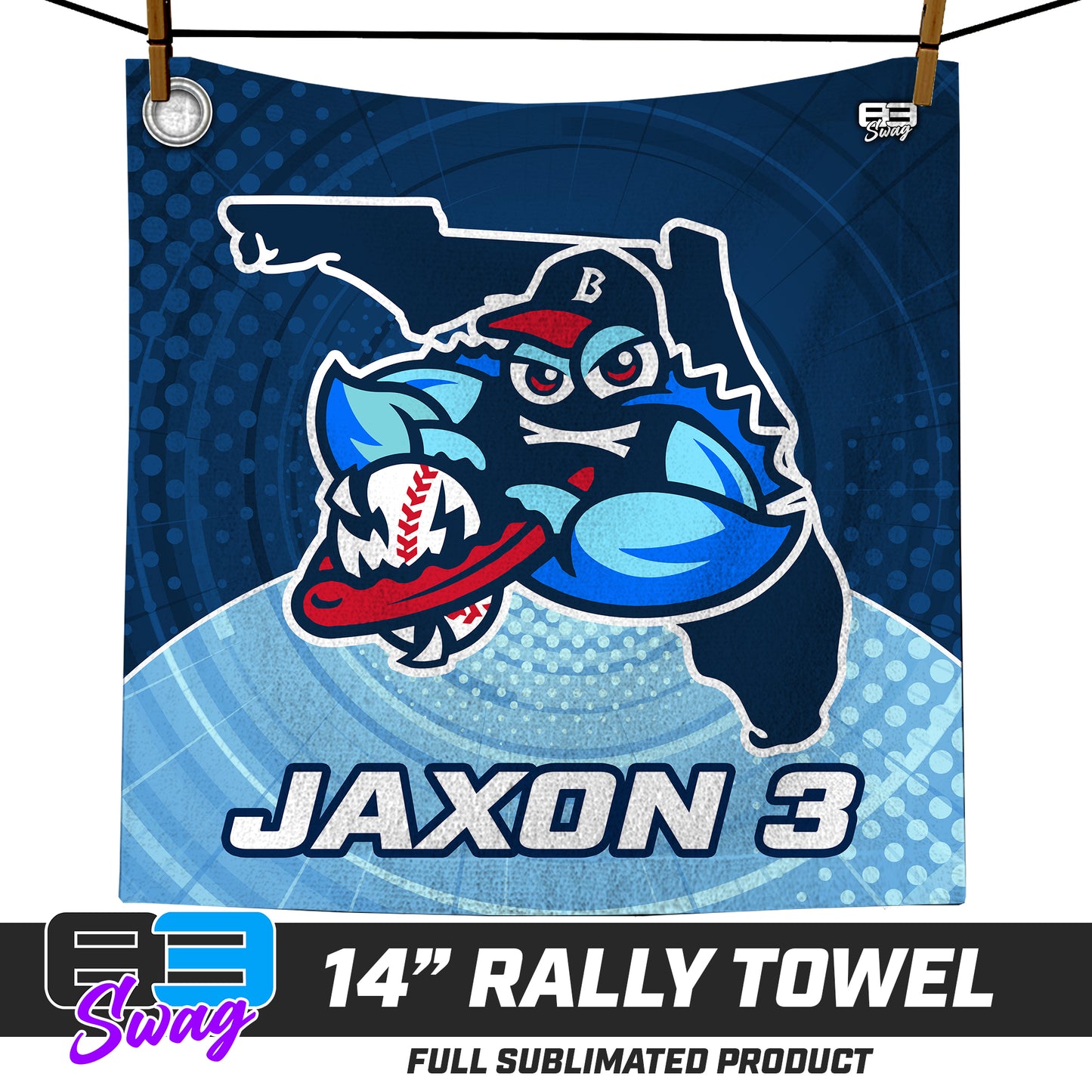 CUSTOM - 14"x14" Rally Towel - FCA Blueclaws Baseball