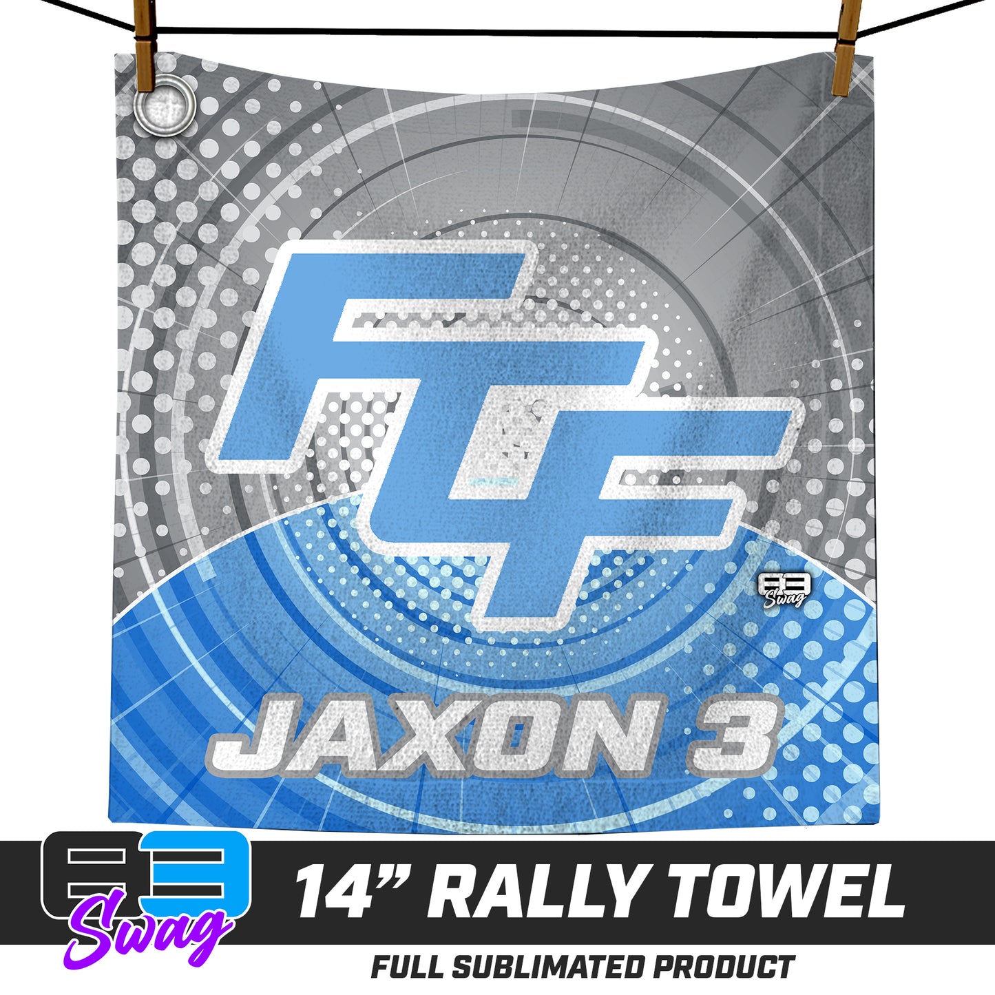 CUSTOM - 14"x14" Rally Towel - FCF Flight Baseball Blue