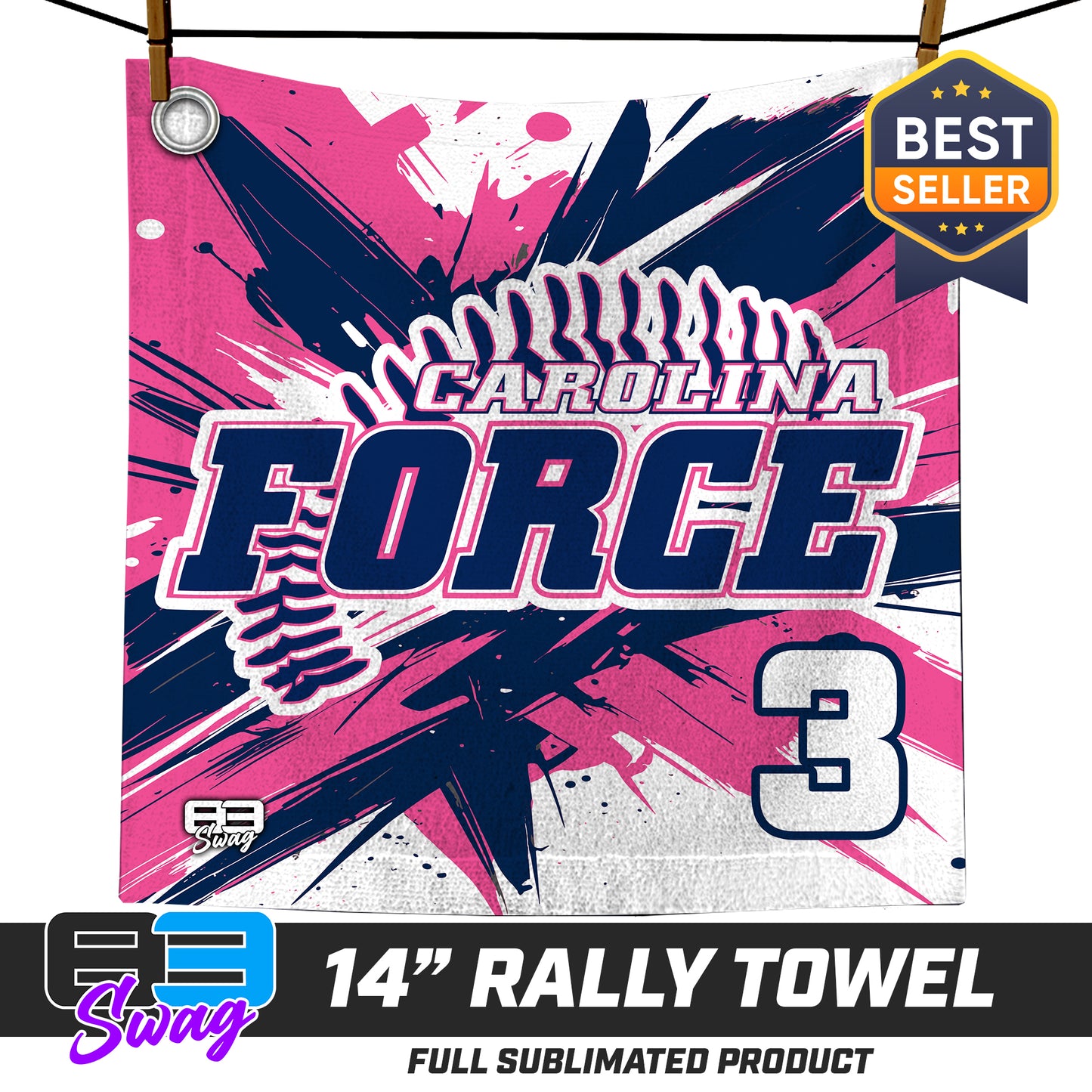 14"x14" Rally Towel - Carolina Force Softball