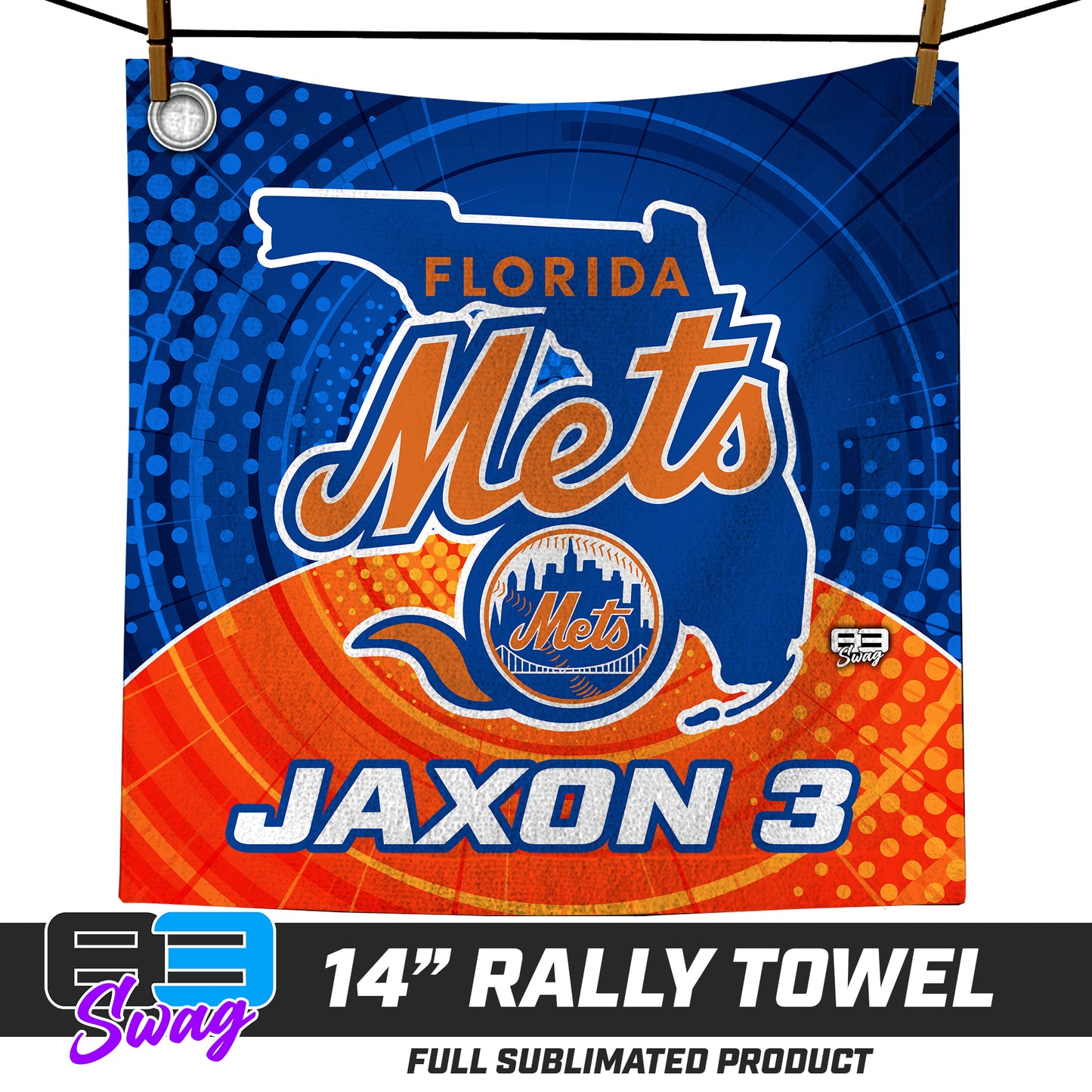 CUSTOM - 14"x14" Rally Towel - Florida Mets Baseball