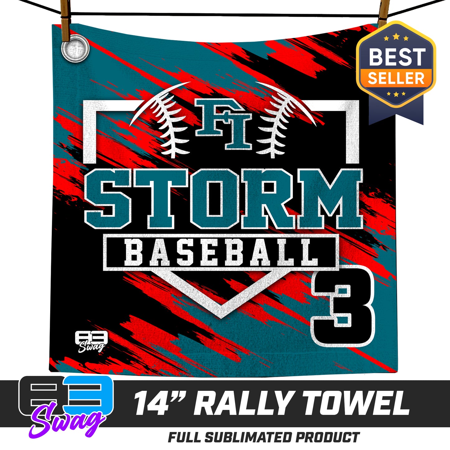 14"x14" Rally Towel - Fleming Island Storm Baseball