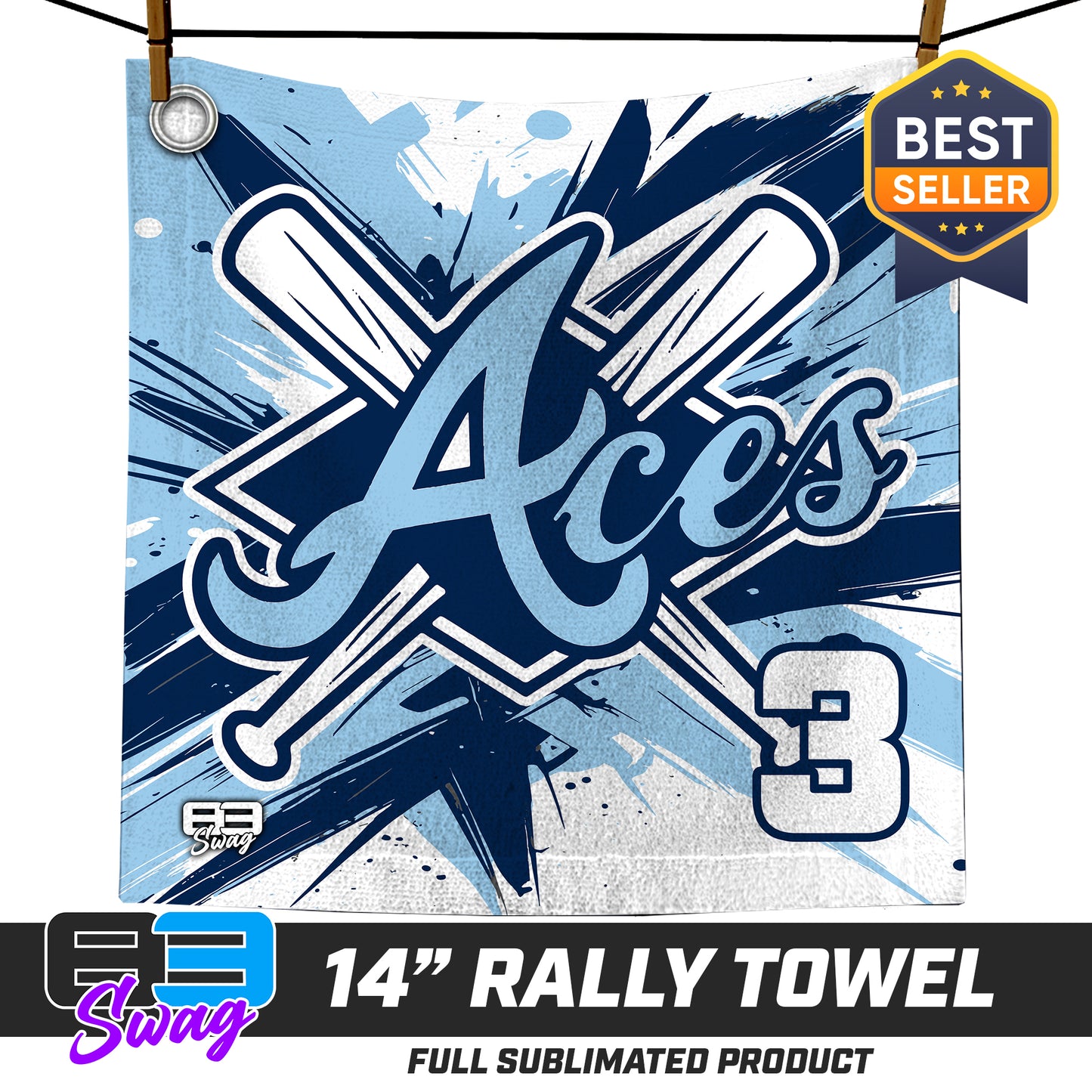 14"x14" Rally Towel - Aces Baseball