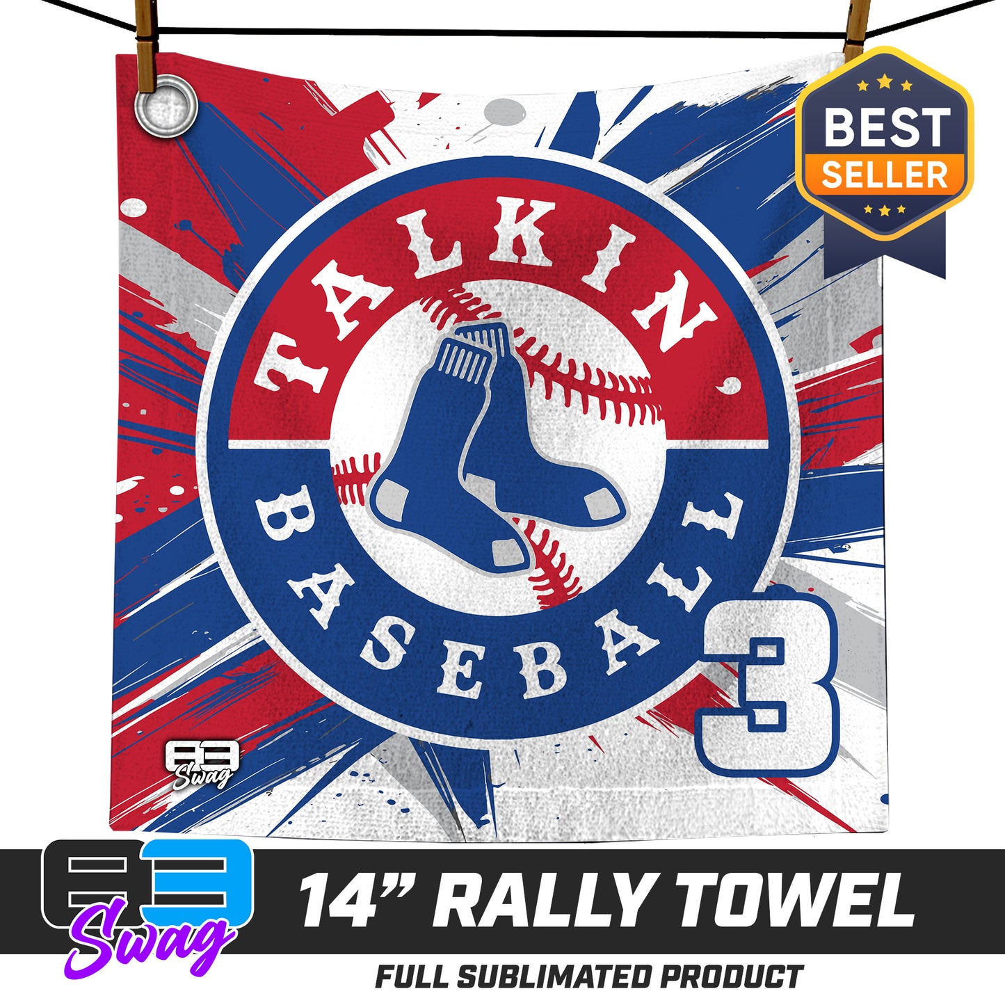 CUSTOM - 14"x14" Rally Towel - Talkin Baseball