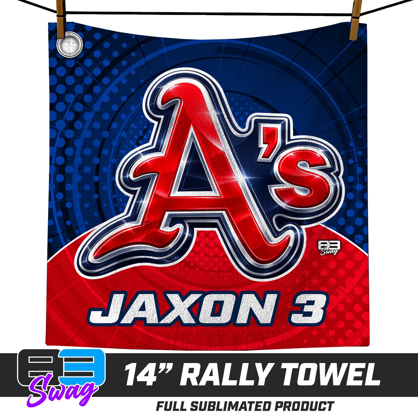 CUSTOM - 14"x14" Rally Towel - Little Rock A's Baseball