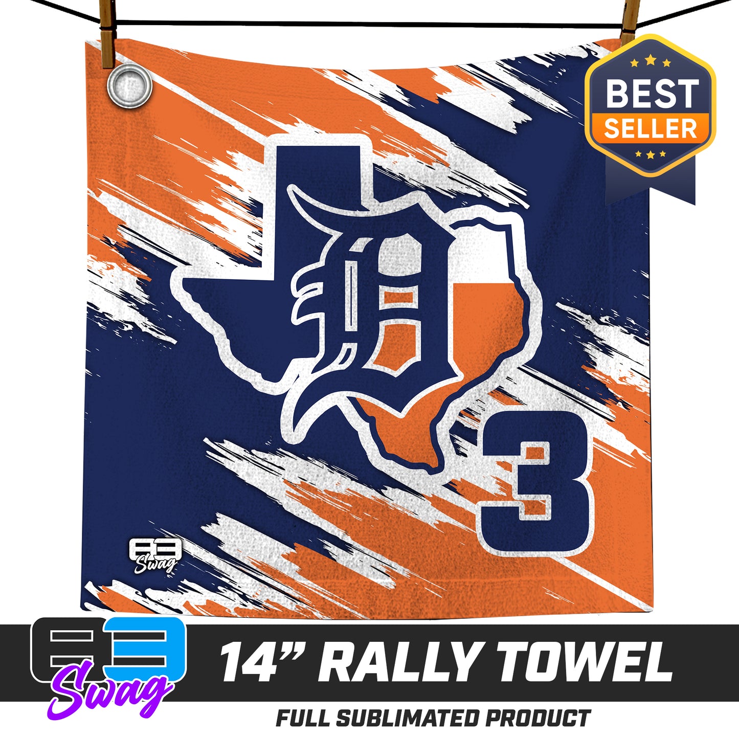 14"x14" Rally Towel - Dallas Tigers Baseball