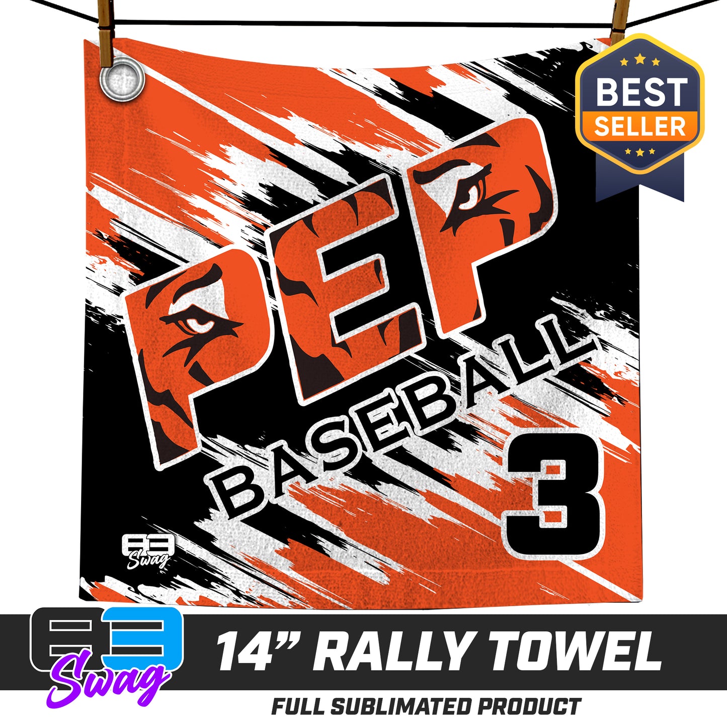 14"x14" Rally Towel - PEP Tigers Baseball