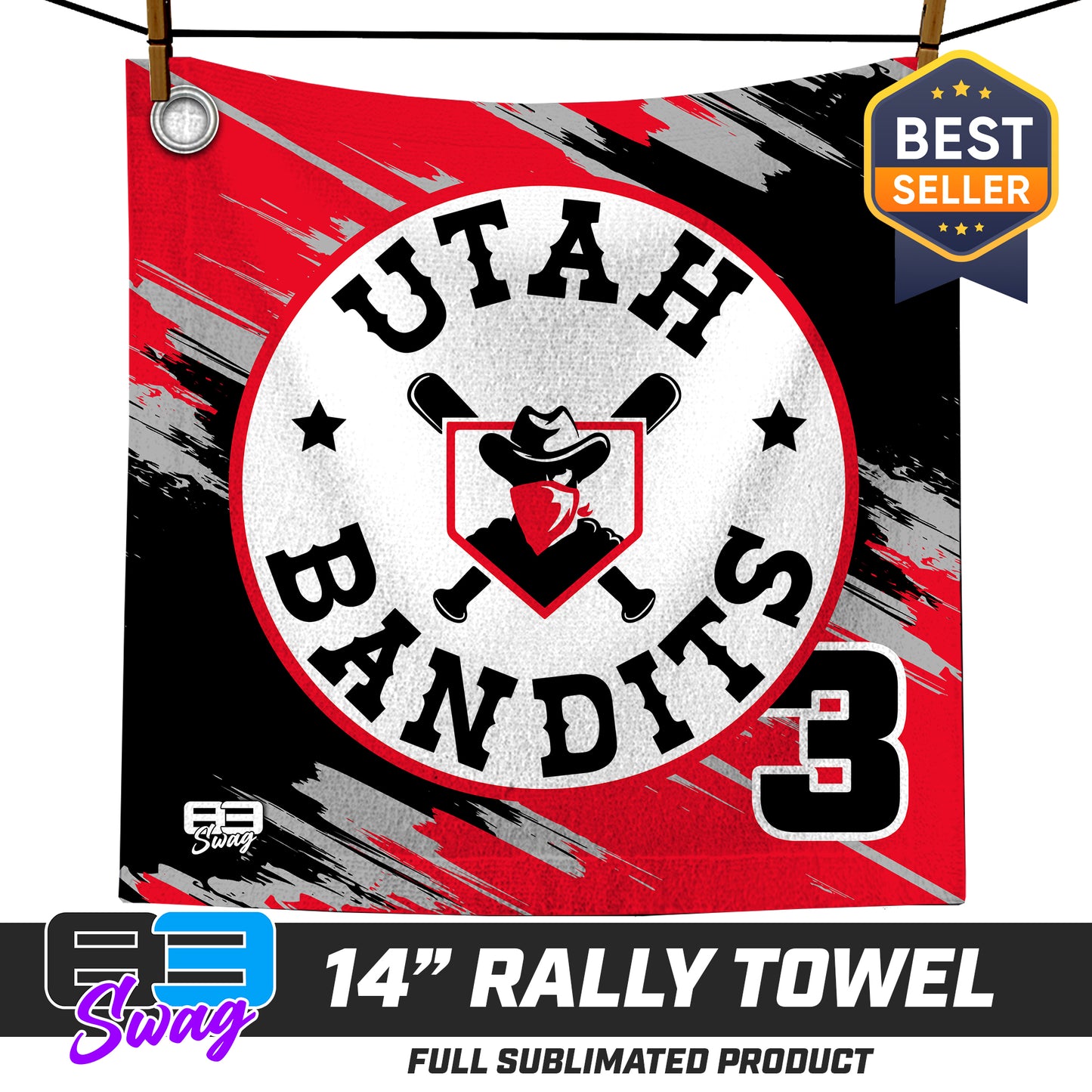 14"x14" Rally Towel - Utah Bandits Baseball