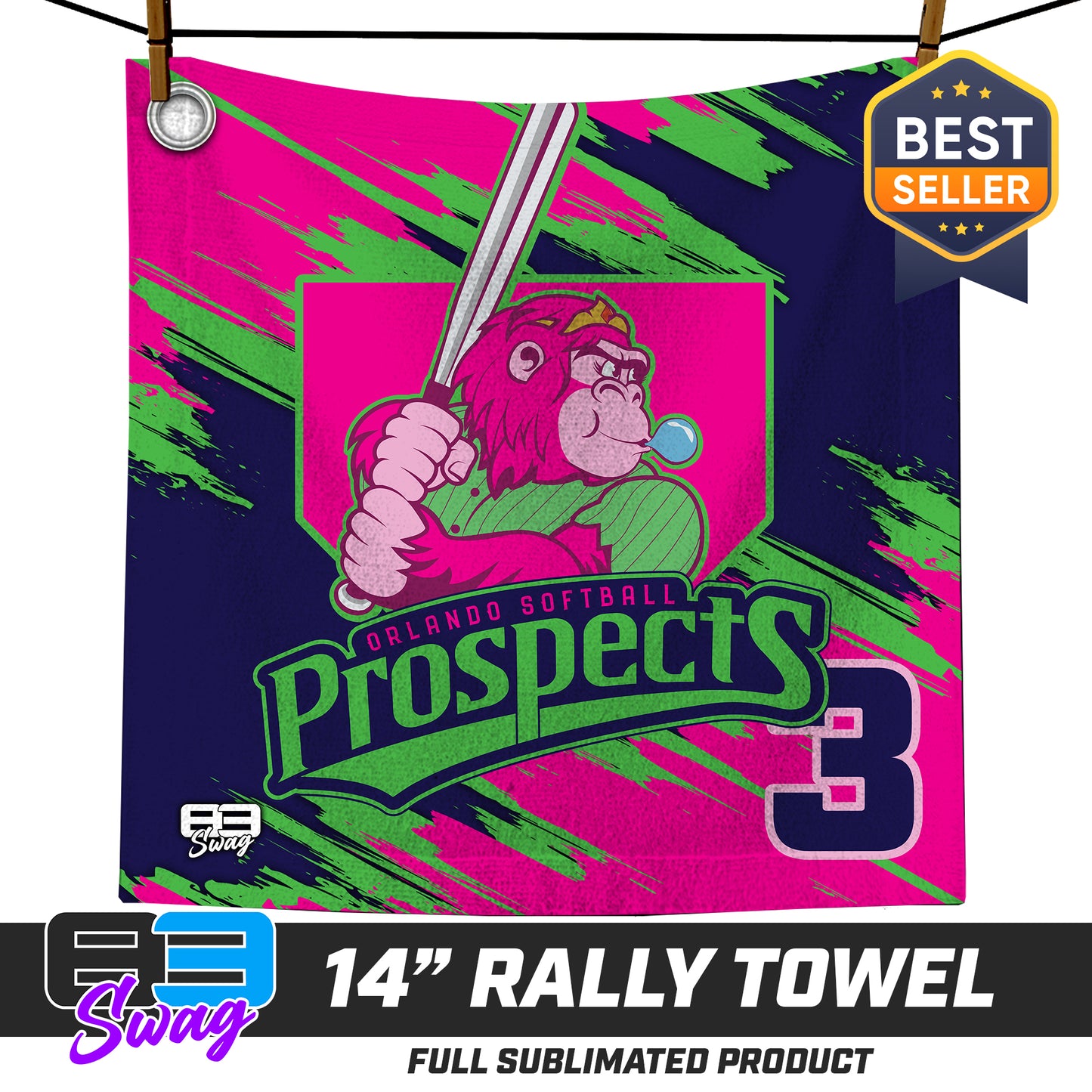 14"x14" Rally Towel - Orlando Gorilla Queens Softball