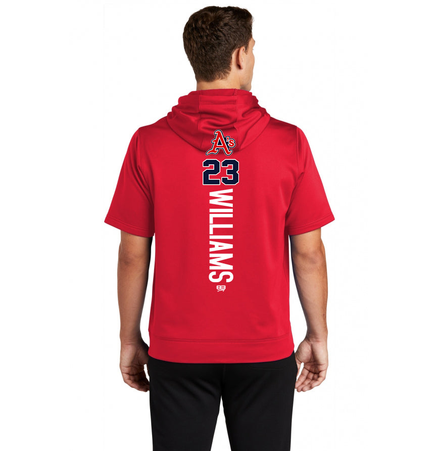 Sport-Tek Sport-Wick Fleece Short Sleeve Hooded Pullover ST251 - Little Rock A's Baseball