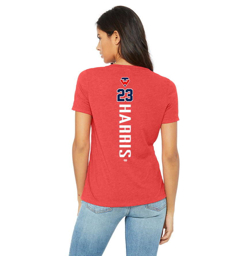 Bella + Canvas 6415 Ladies' Relaxed Triblend V-Neck T-Shirt - Tampa Warriors Baseball