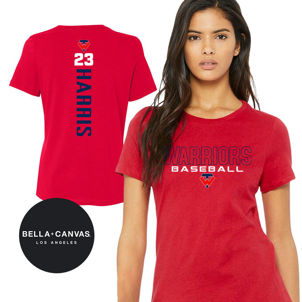 Bella + Canvas B6400 Women's Relaxed Jersey Short-Sleeve T-Shirt - Tampa Warriors Baseball