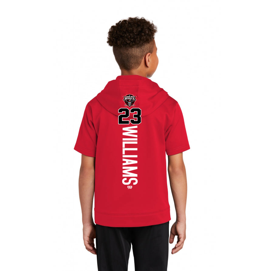 Sport-Tek Youth Sport-Wick Fleece Short Sleeve Hooded Pullover YST251 - Casco Bay Rebels Hockey