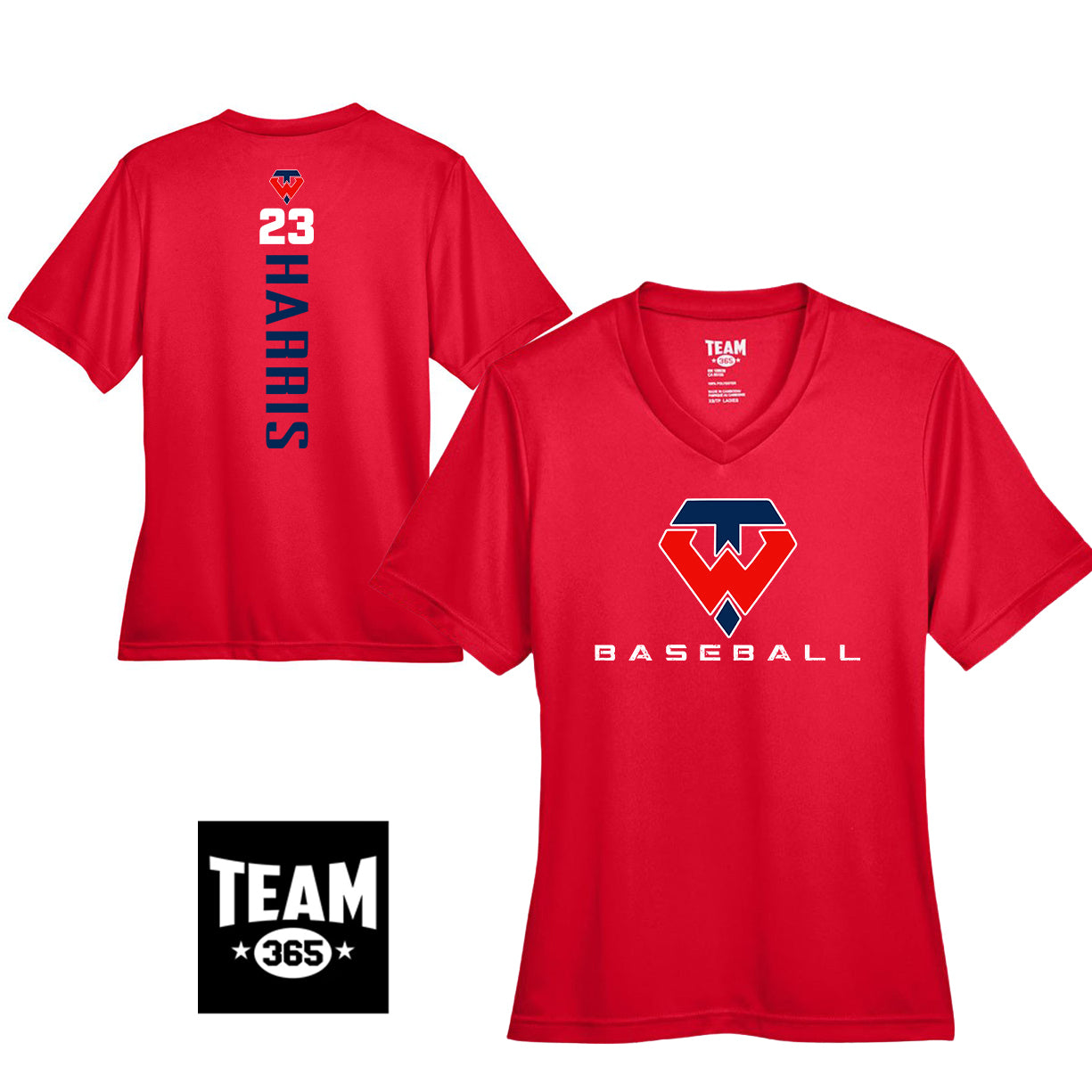 Team 365 TT11W Women's Zone Performance T-Shirt - Tampa Warriors Baseball