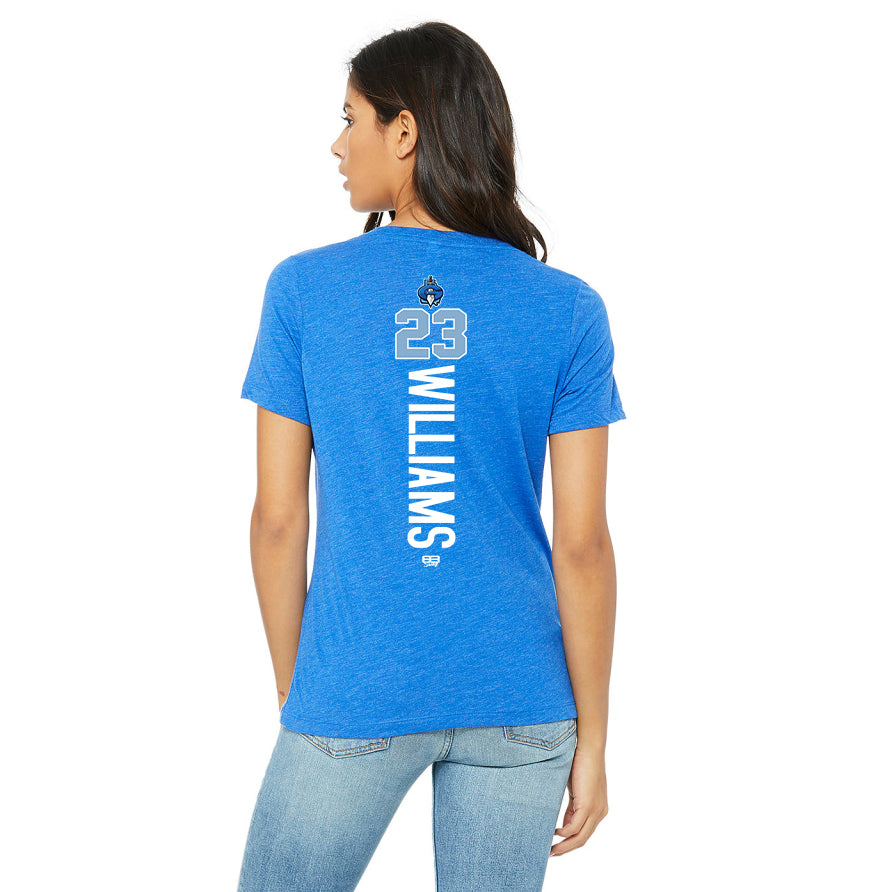 Bella + Canvas 6415 Ladies' Relaxed Triblend V-Neck T-Shirt - Georgia Titans Elite Baseball