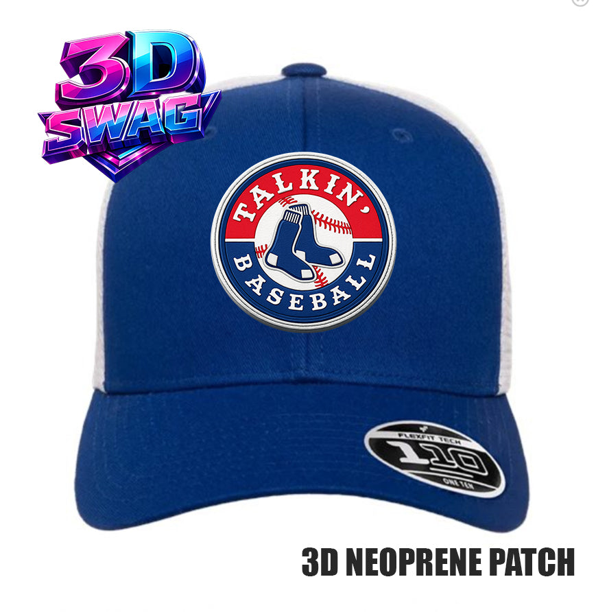TALKIN BASEBALL - 3D PATCH TEAM HATS - Flexfit 110M Mesh Hat