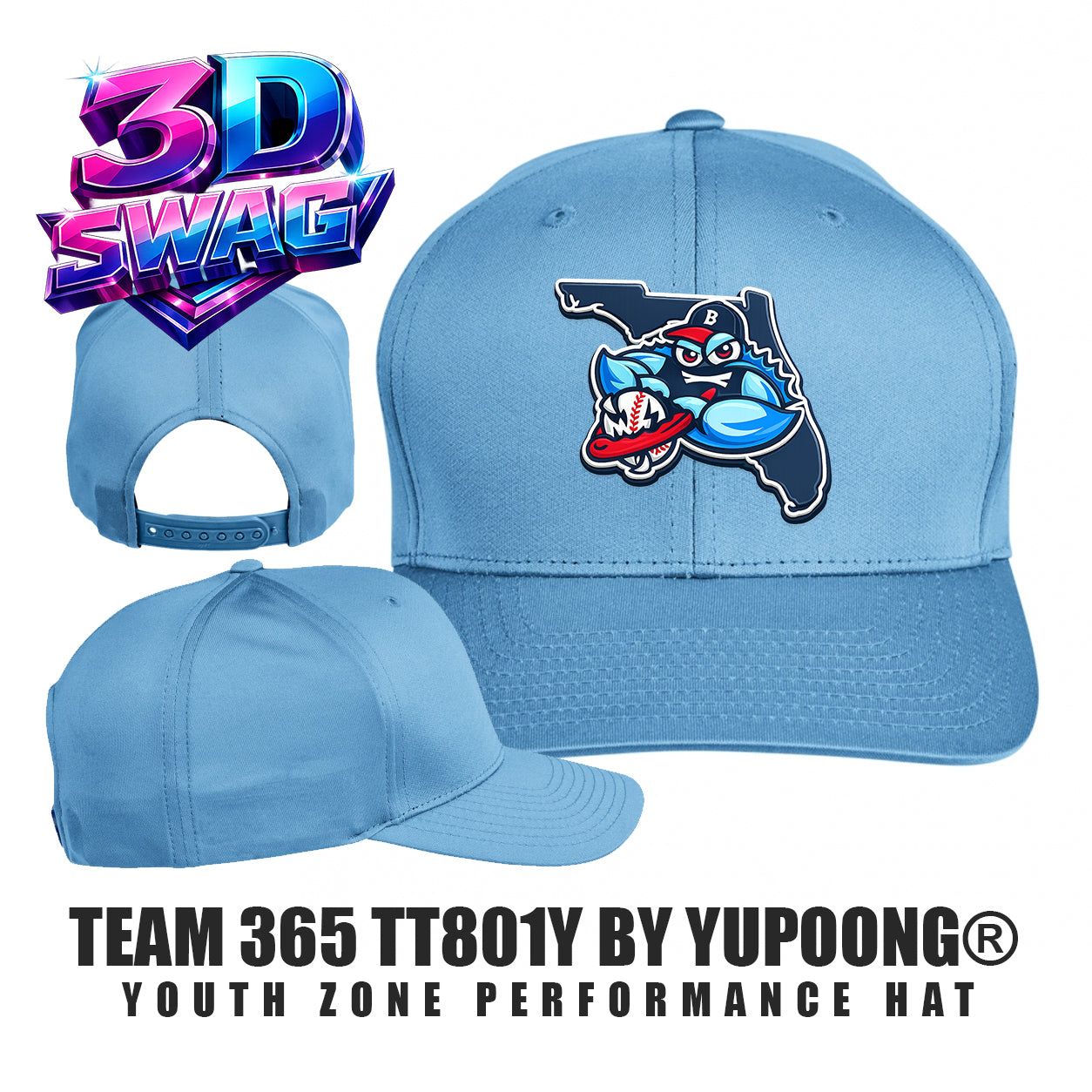 BLUECLAWS- Team 365 TT801Y Youth Yupoong® Zone Performance Cap