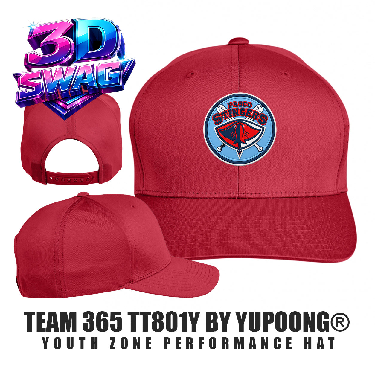 Pasco Stingers Baseball - Team 365 TT801Y Youth Yupoong® Zone Performance Cap