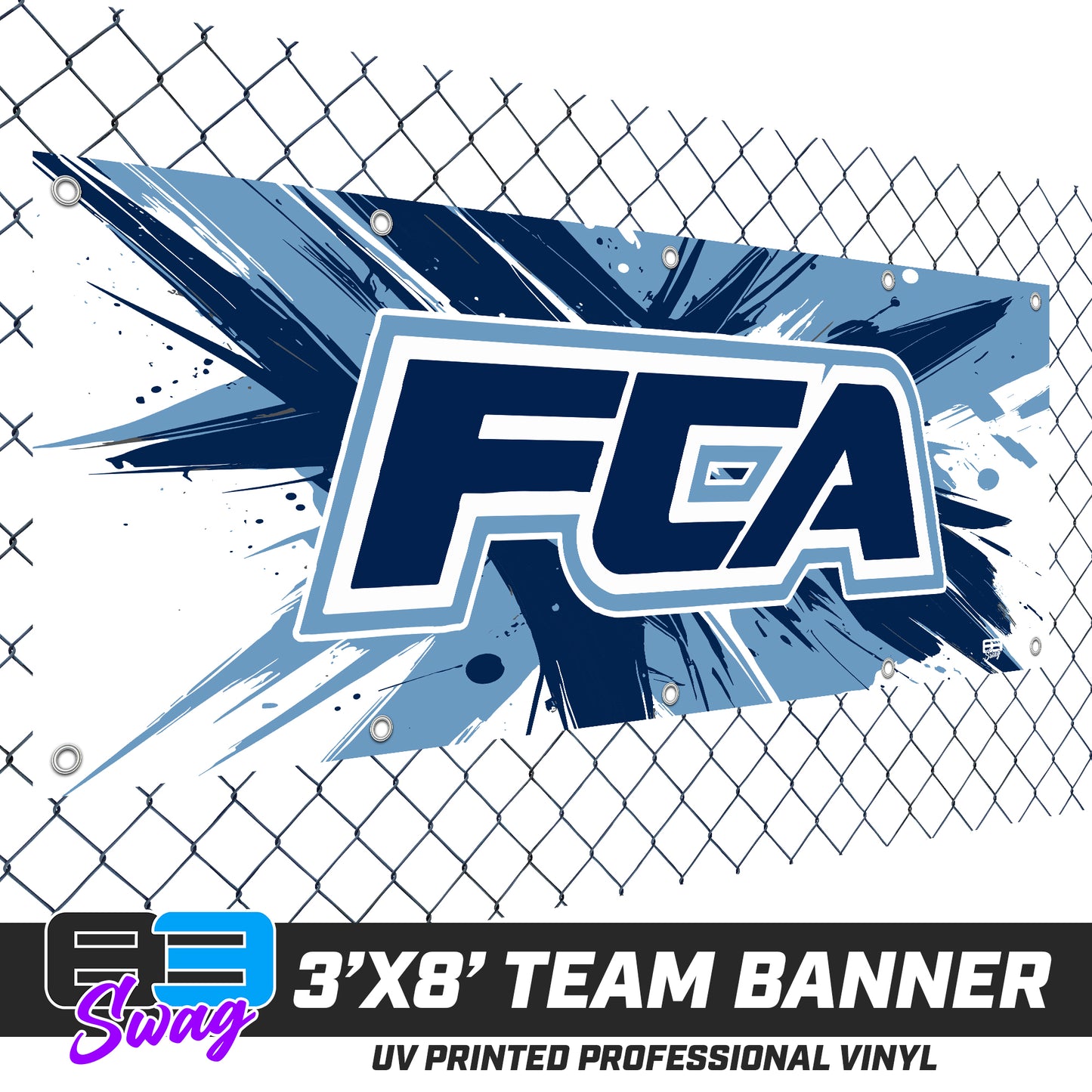 3'x8' Team Vinyl Banner with Roster - FCA BASEBALL 2026 VERSION