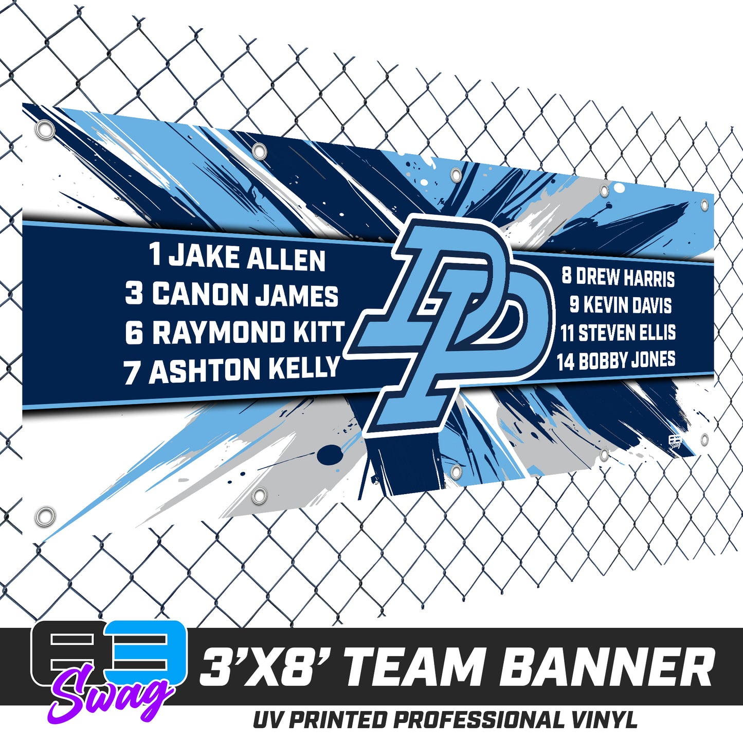 3'x8' Team Vinyl Banner with Roster - Dr Phillips All Stars Baseball v.26