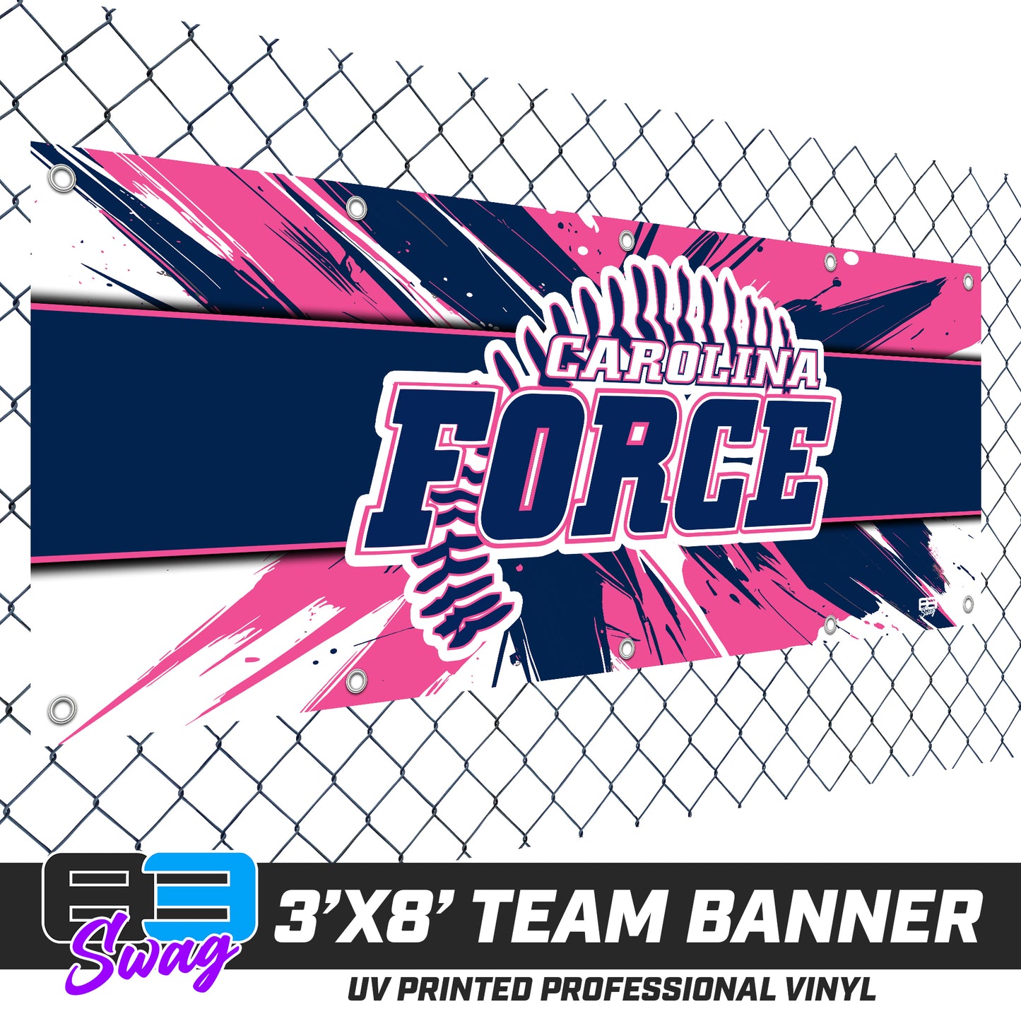 3'x8' Team Vinyl Banner with Roster - Carolina Force Softball