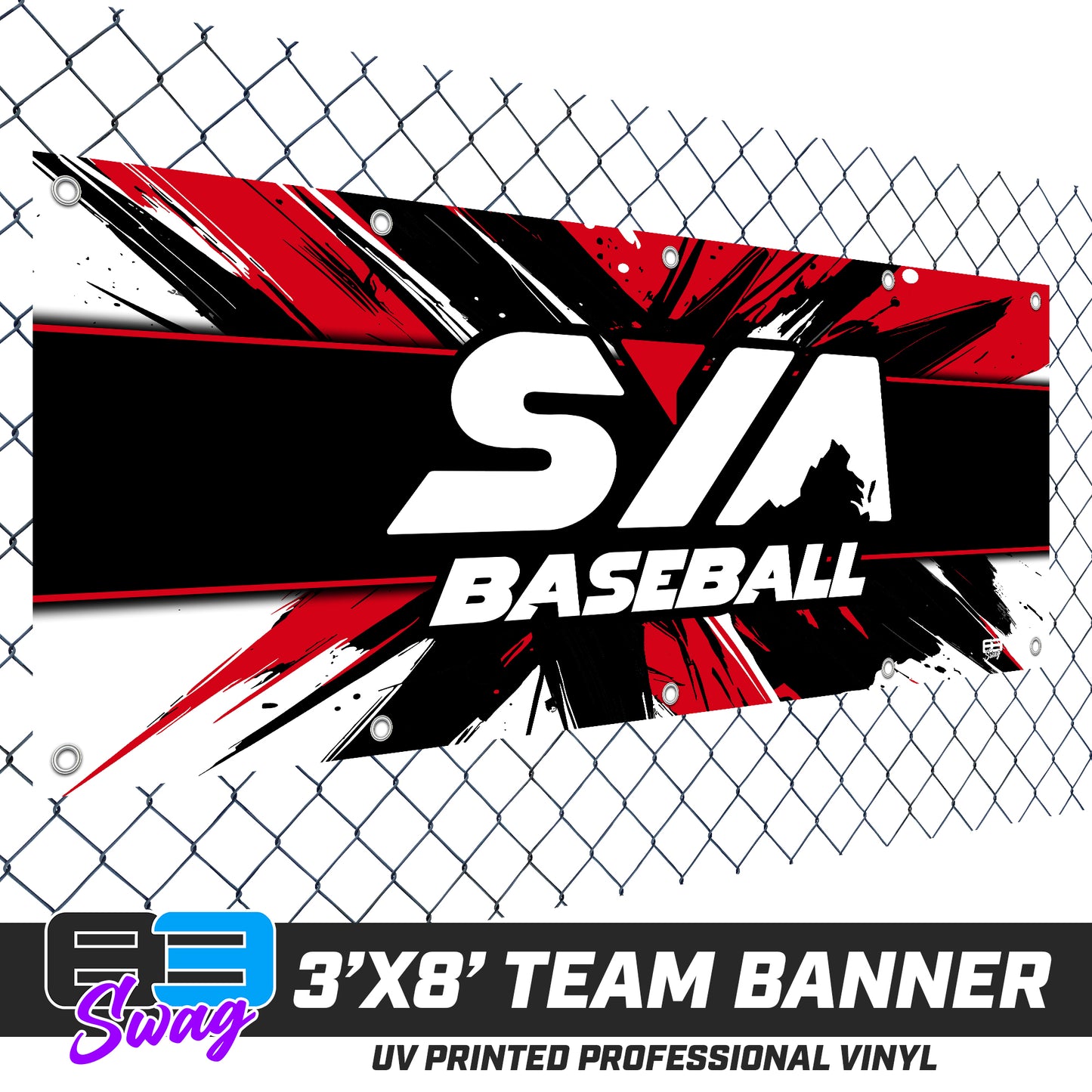 3'x8' Team Vinyl Banner with Roster - SYA Baseball